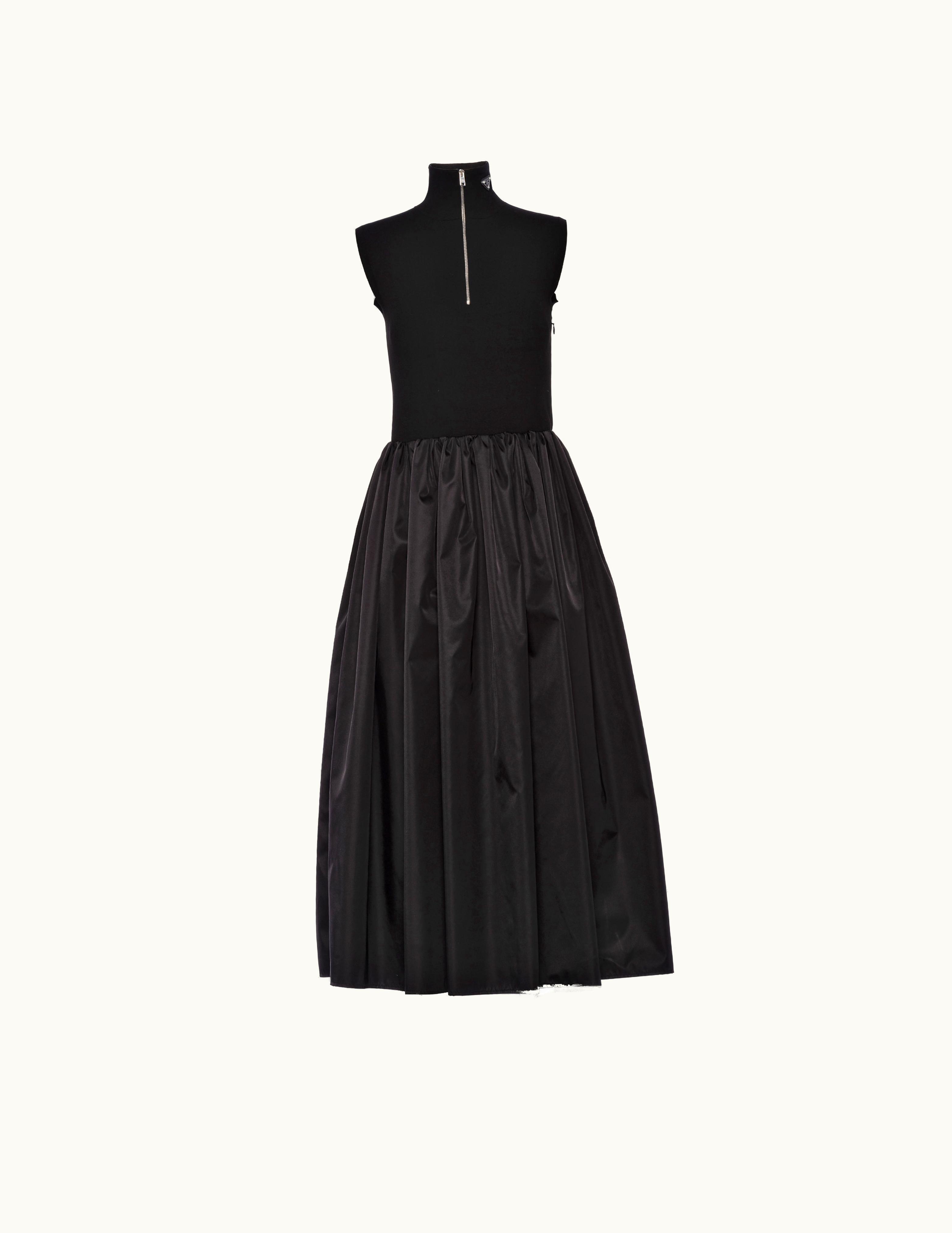 Prada Prada Re-Nylon And Viscose Wool Midi Dress UZ0155442