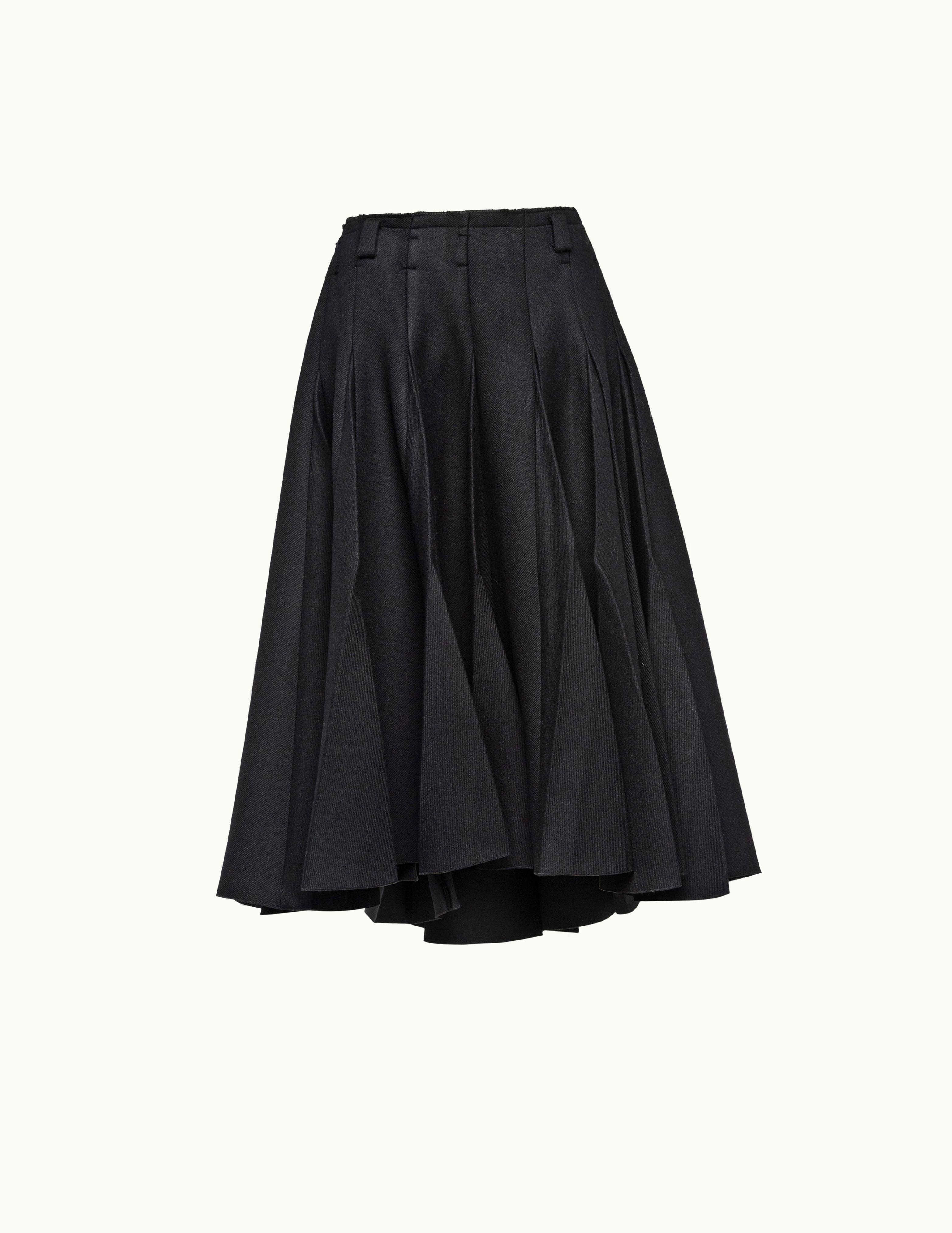 Prada Prada Pleated Kid Mohair Midi-Skirt