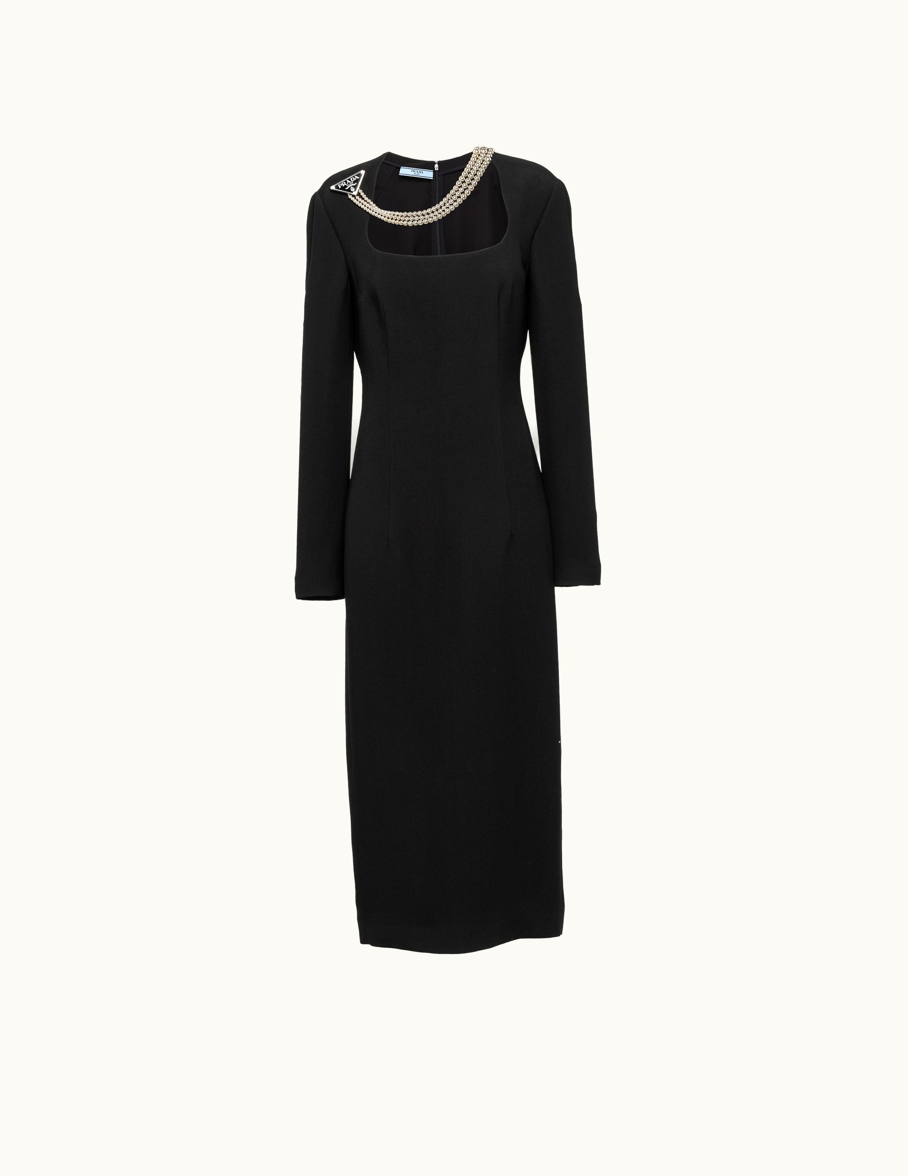 Prada Prada Cady Dress With Necklace