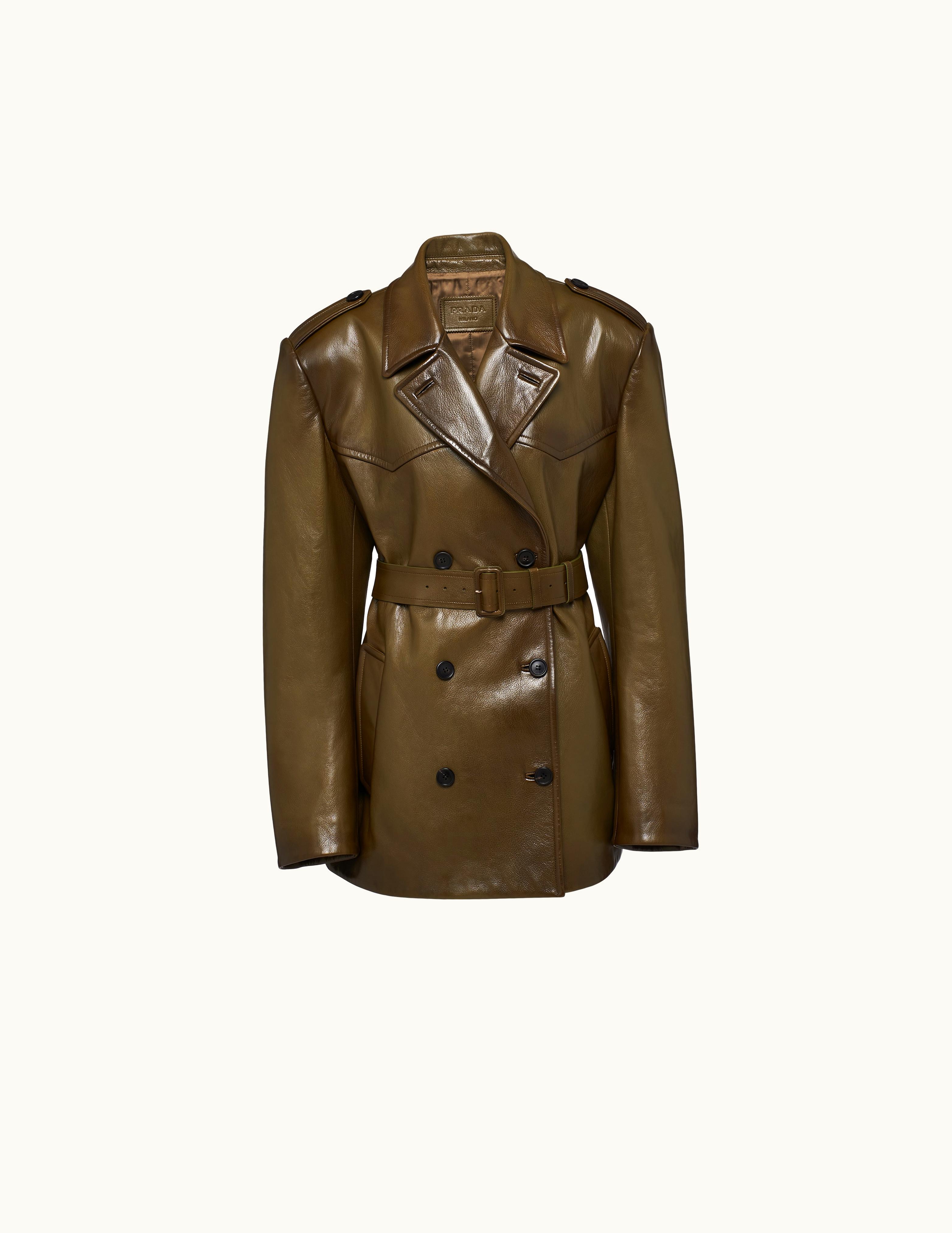 Prada Prada Double-Breasted Leather Coat UZ0155500