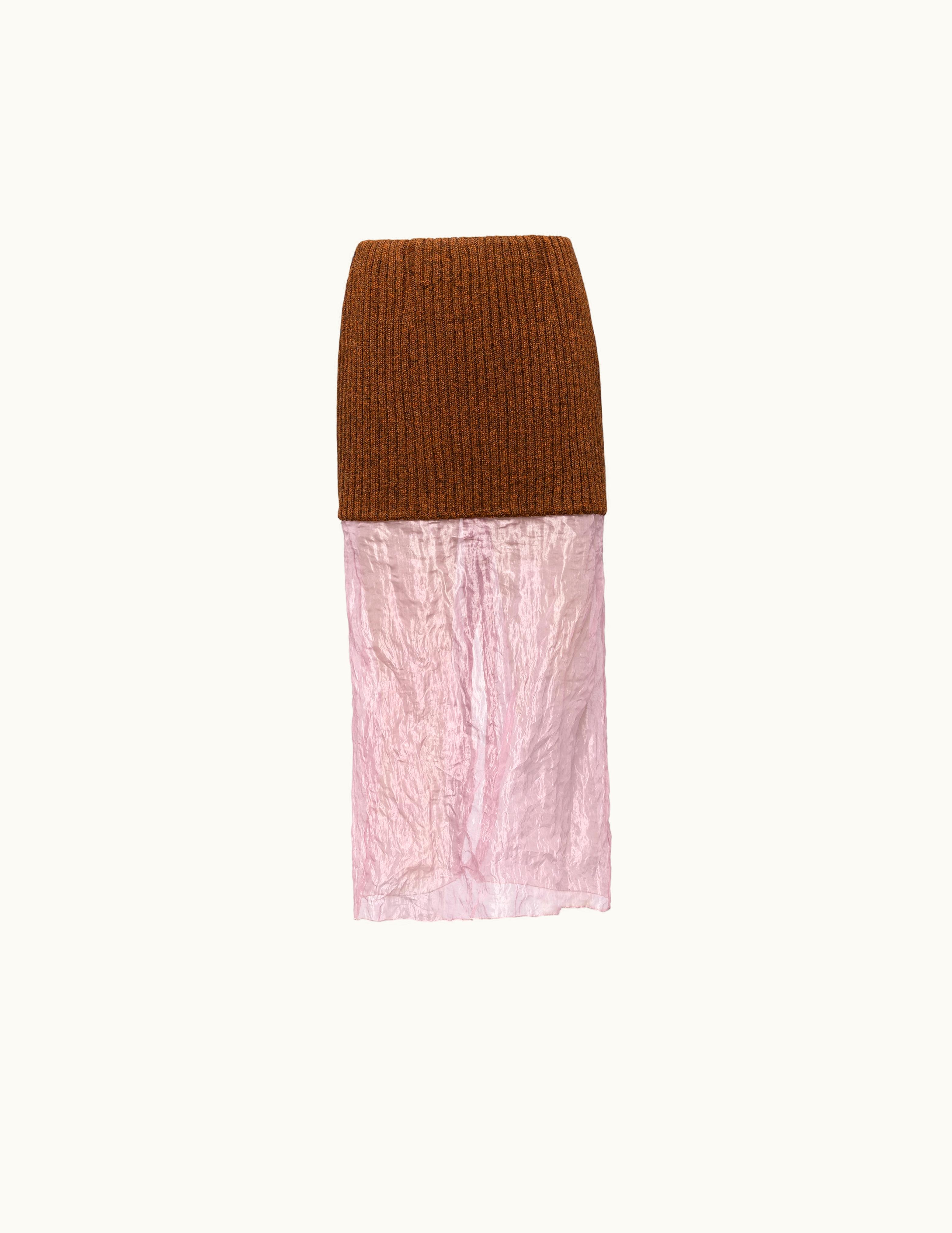 Prada Prada Muslin And Knit Midi-Skirt