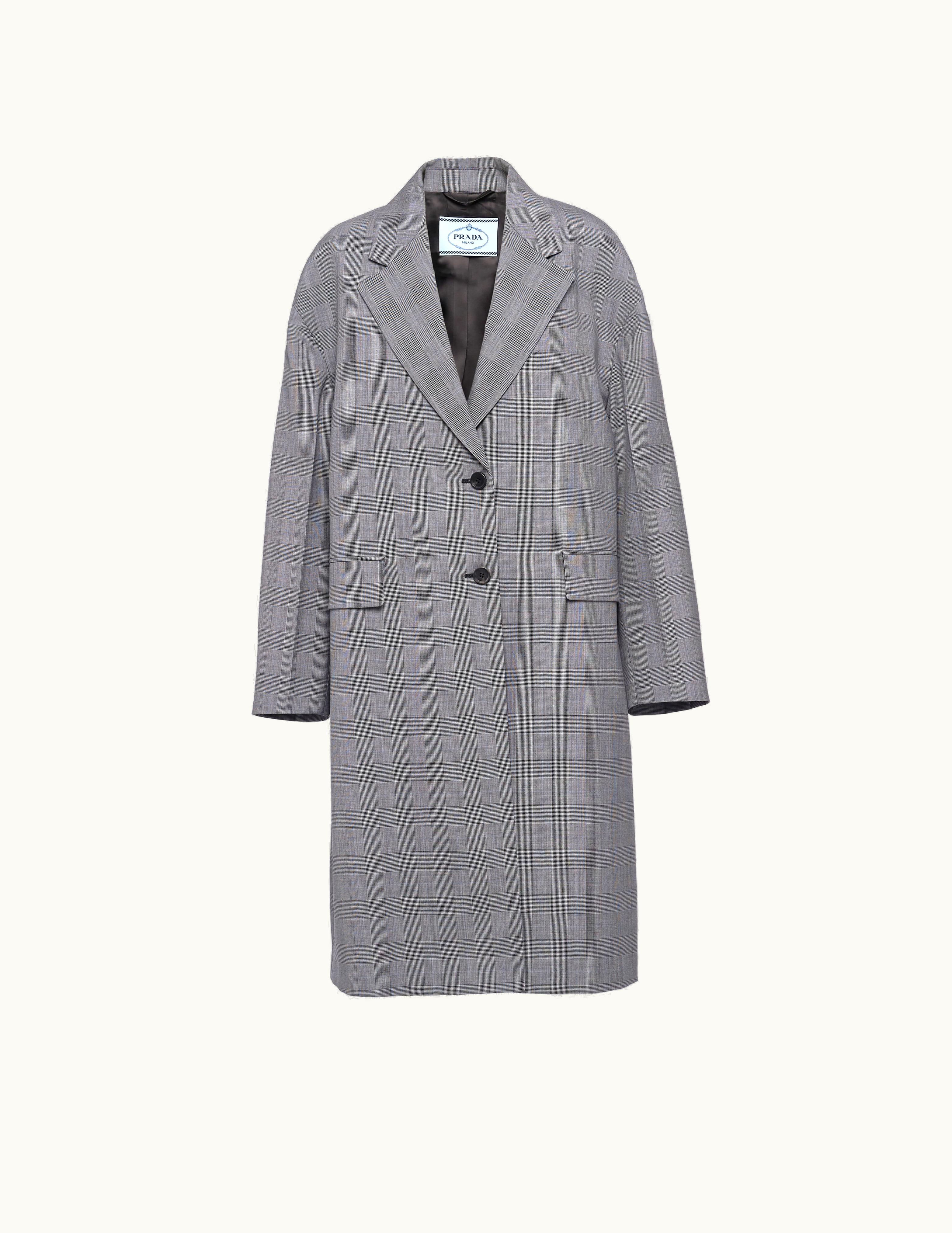 Prada Prada Single-Breasted Prince Of Wales Check Coat