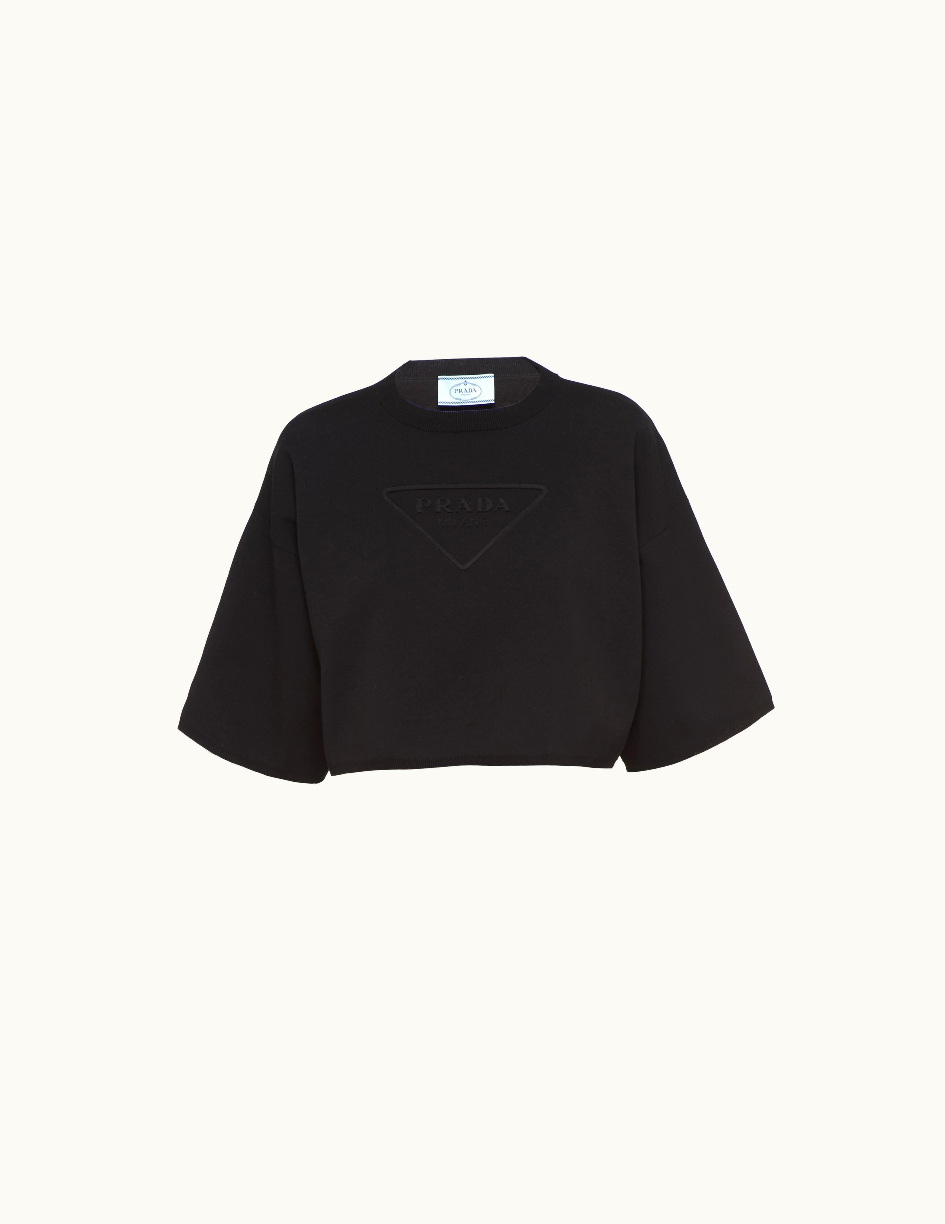 Prada Prada Cropped Superfine Wool And Viscose Sweater