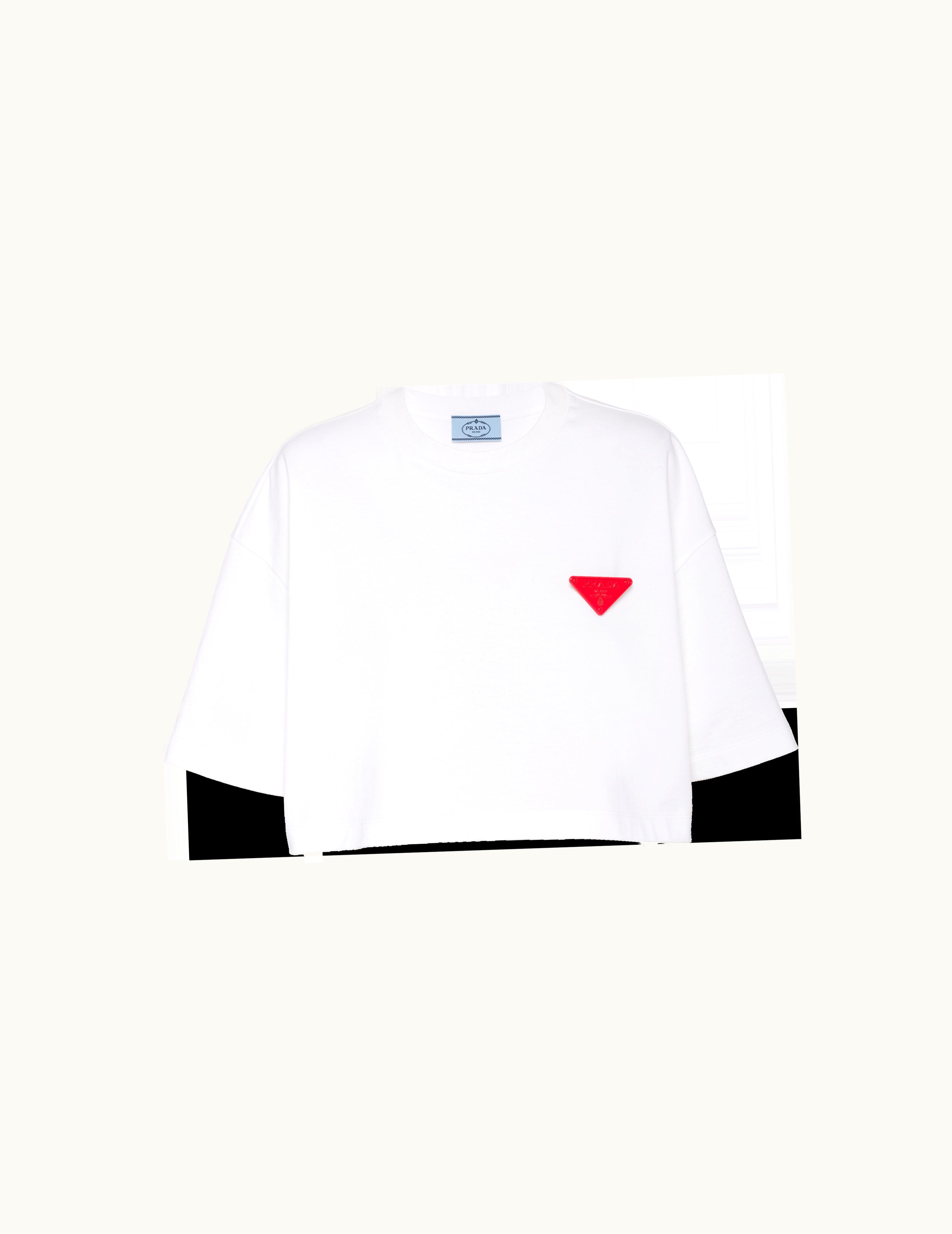 Prada Prada Cropped Jersey T-Shirt