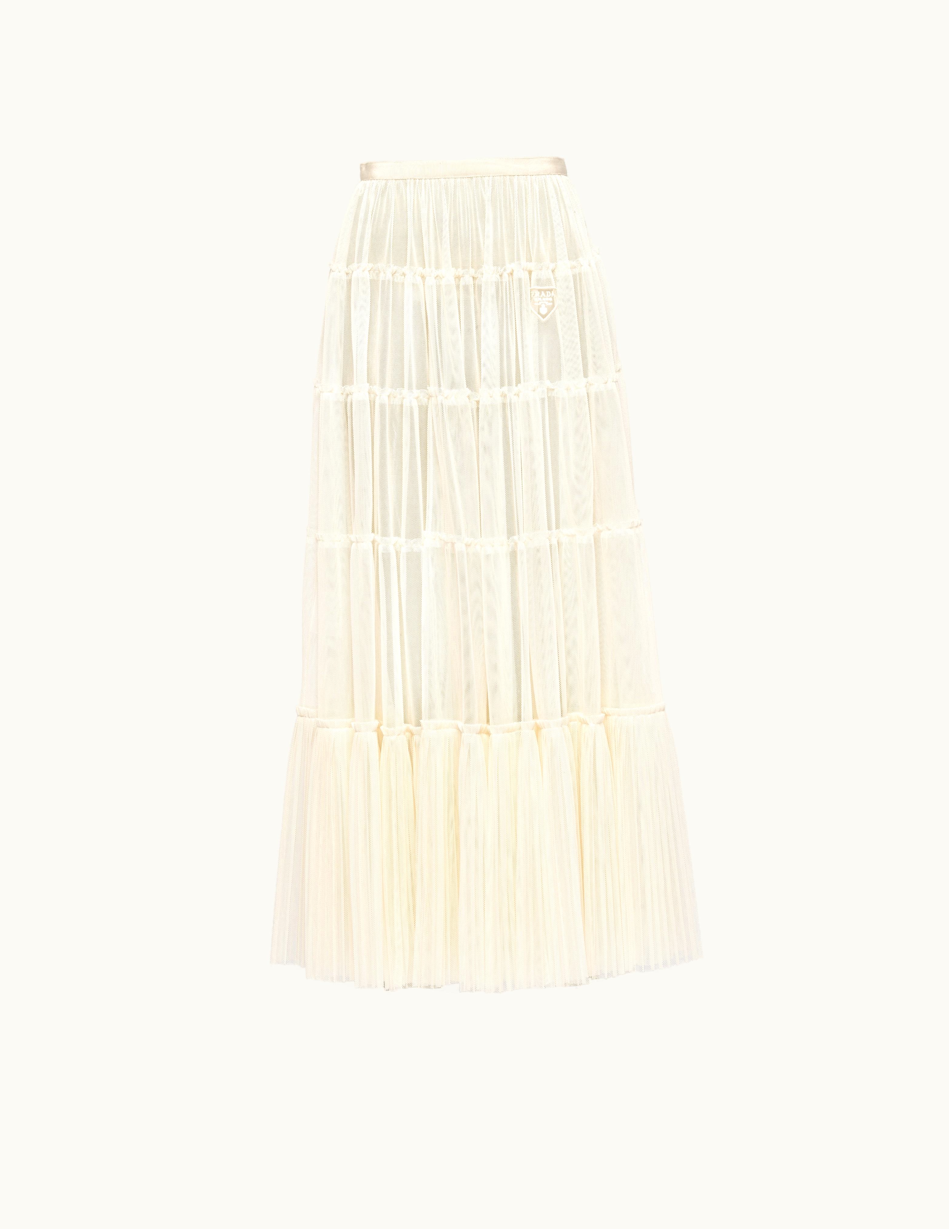 Prada Prada Long Pleated Tulle Skirt