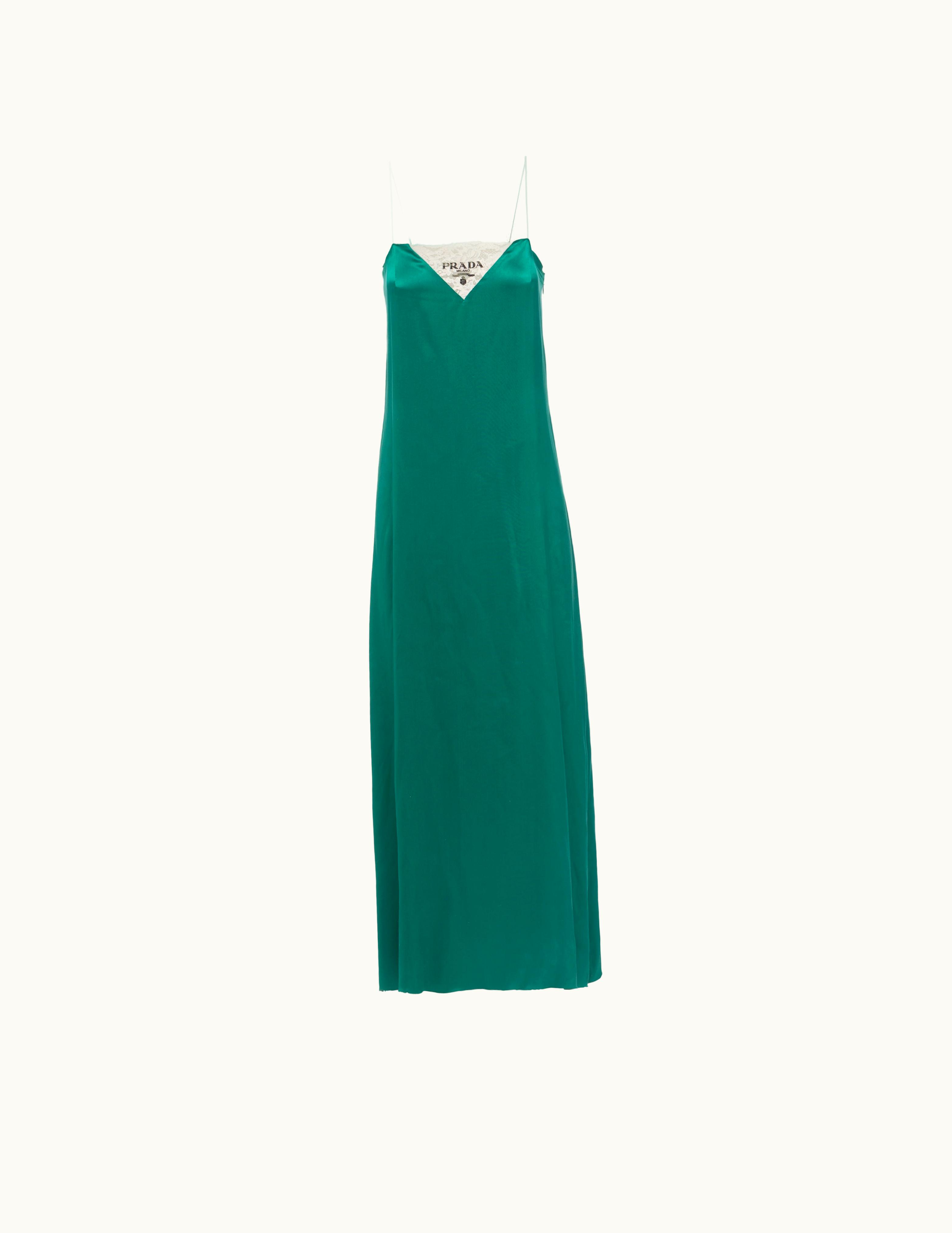 Prada Prada Crepe Satin Dress With Belt