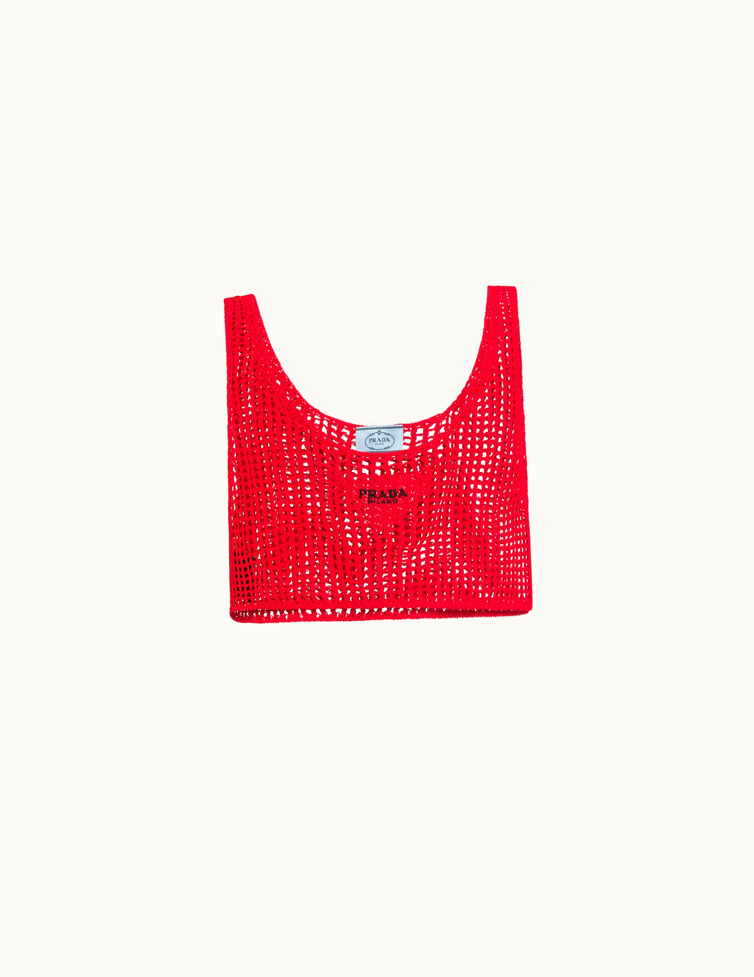 Prada Prada Openwork Cotton Crop Top UZ0155584