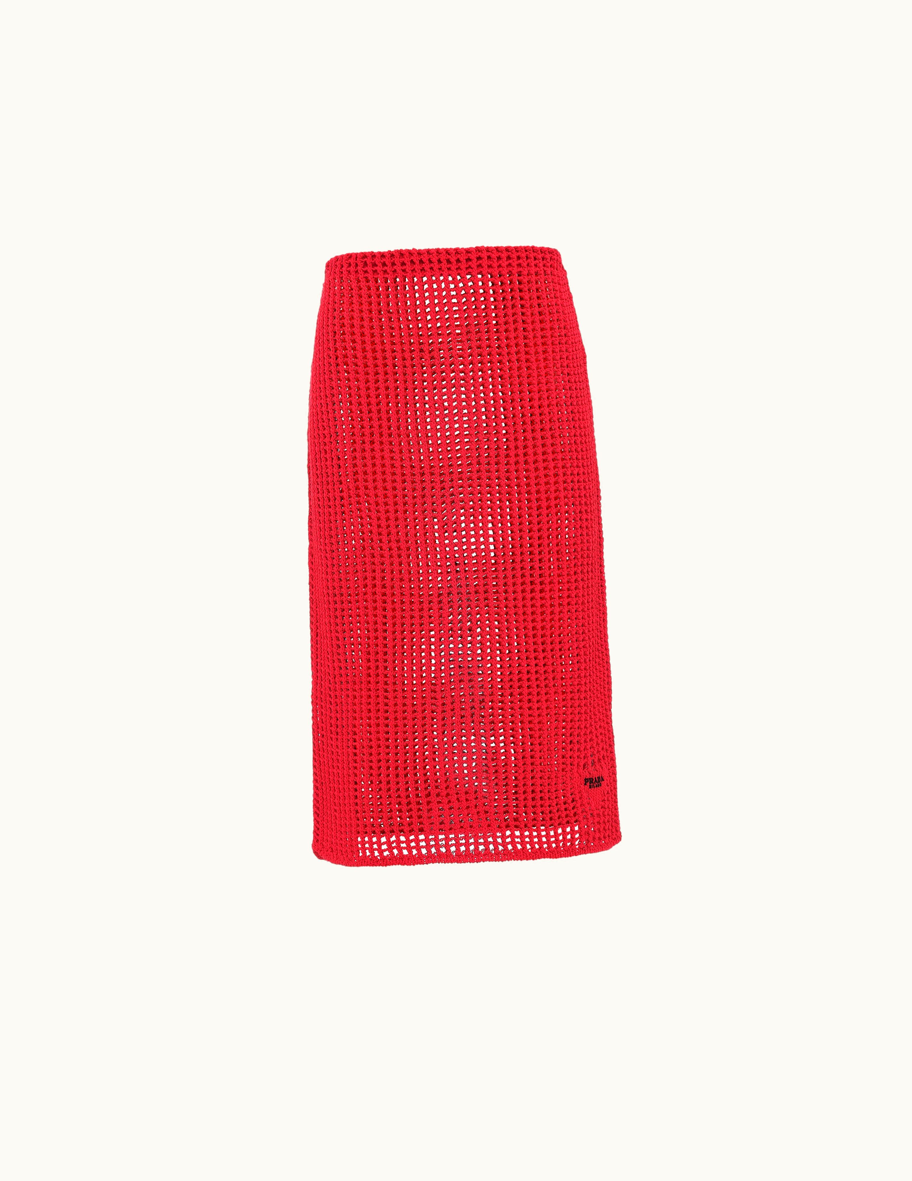 Prada Prada Openwork Cotton Skirt