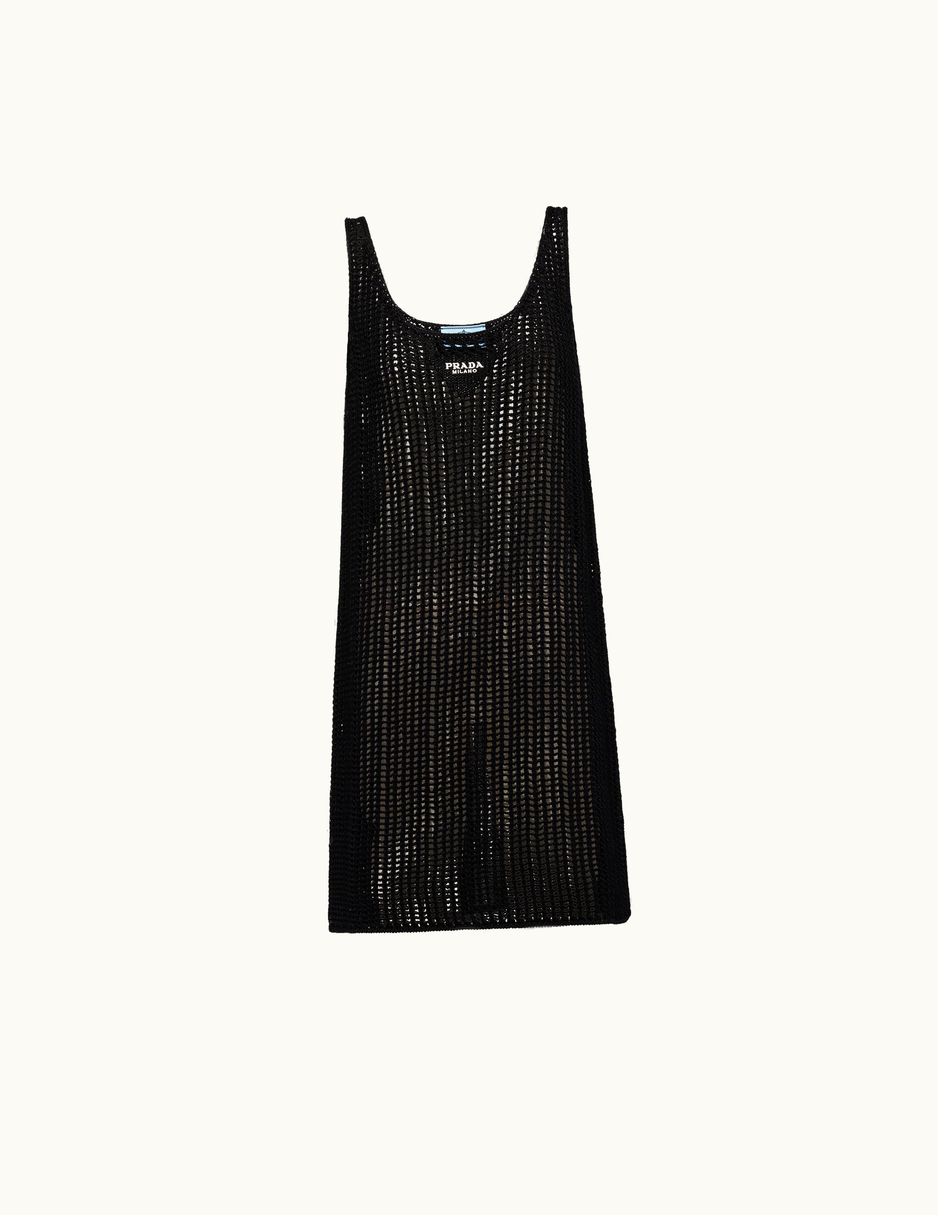 Prada Prada Openwork Cotton Minidress