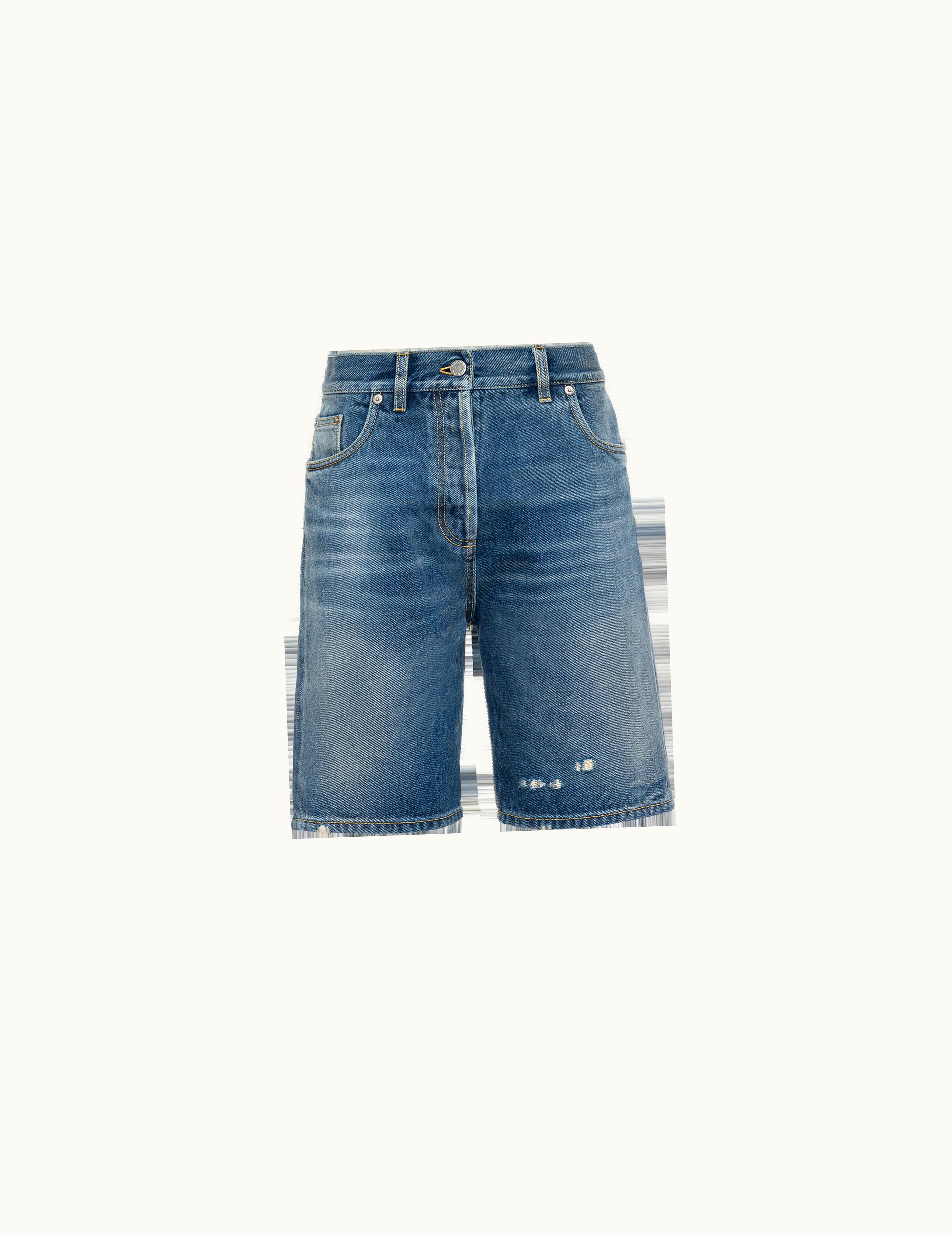 Prada Prada Organic Denim Bermuda Shorts
