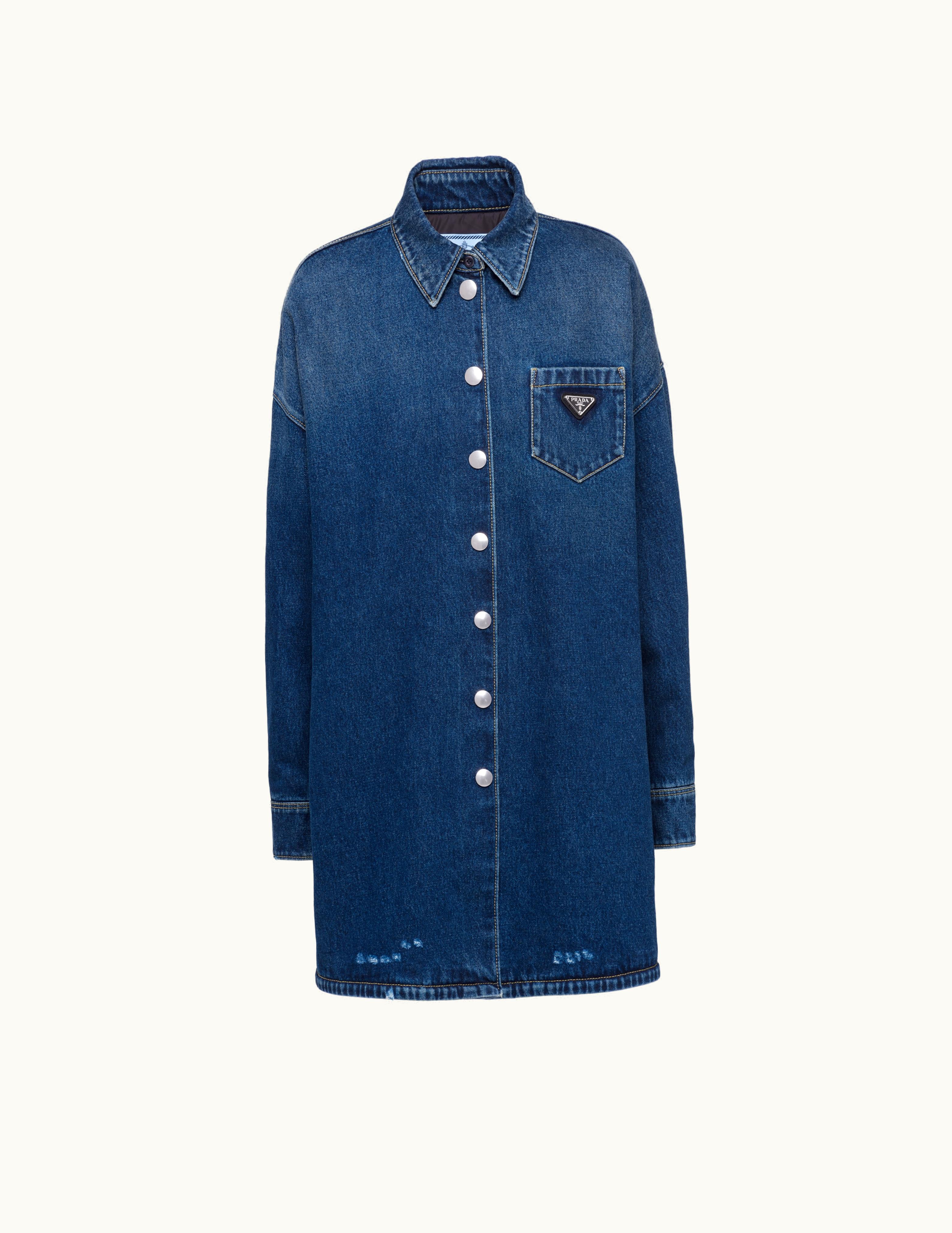 Prada Prada Oversized Padded Denim Shirt