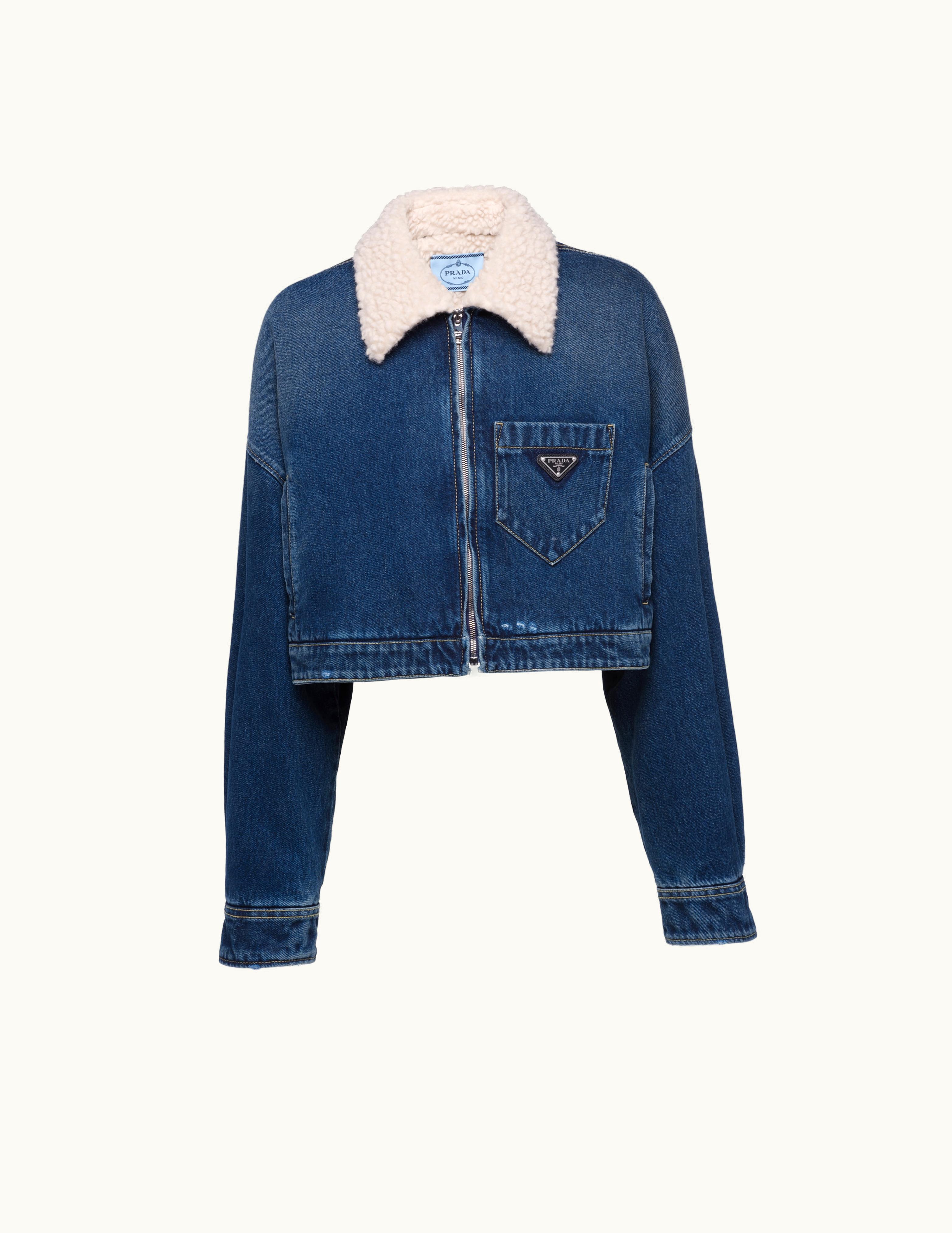 Prada Prada Cropped Padded Denim Jacket