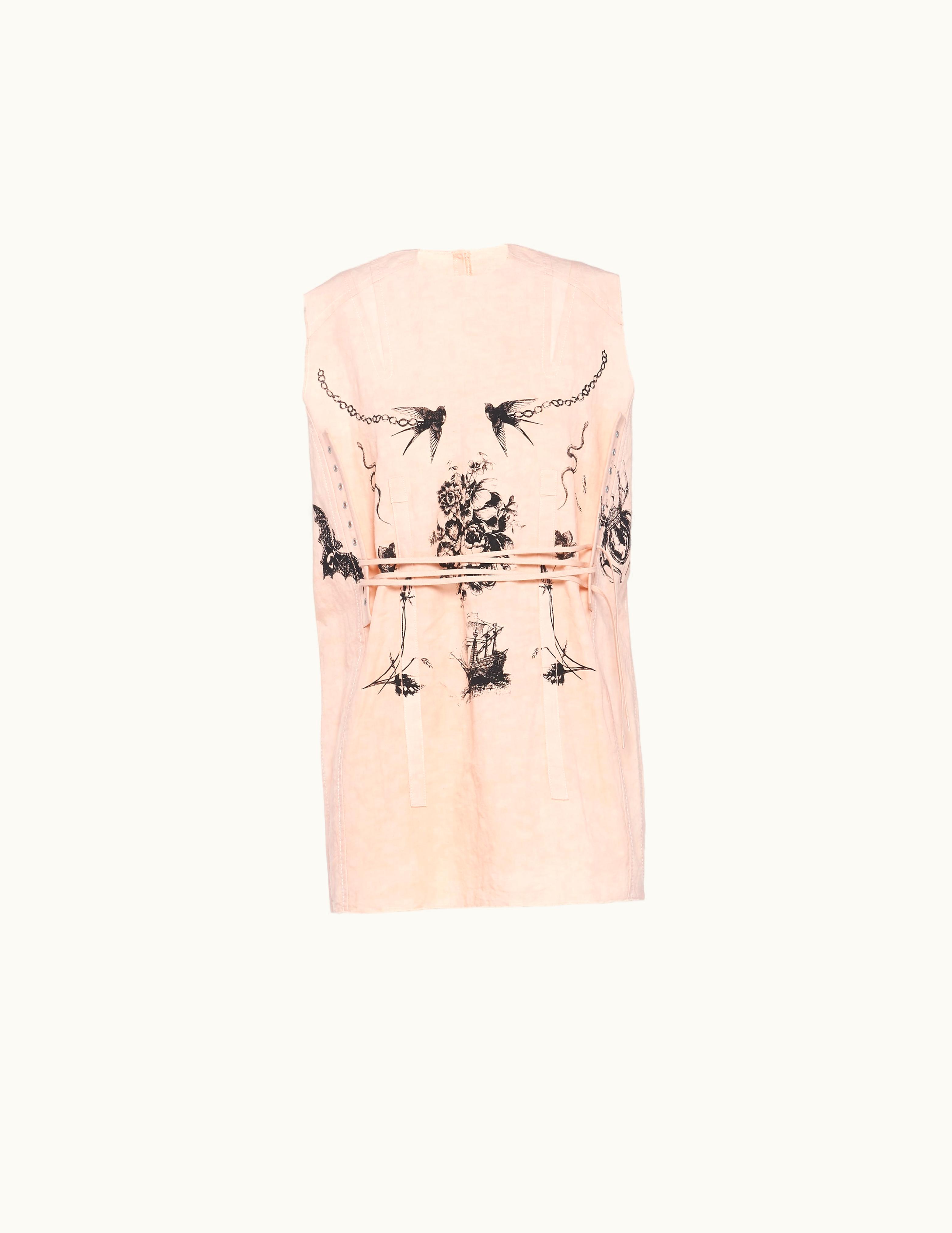 Prada Prada Printed Slub Canvas Top UZ0155626