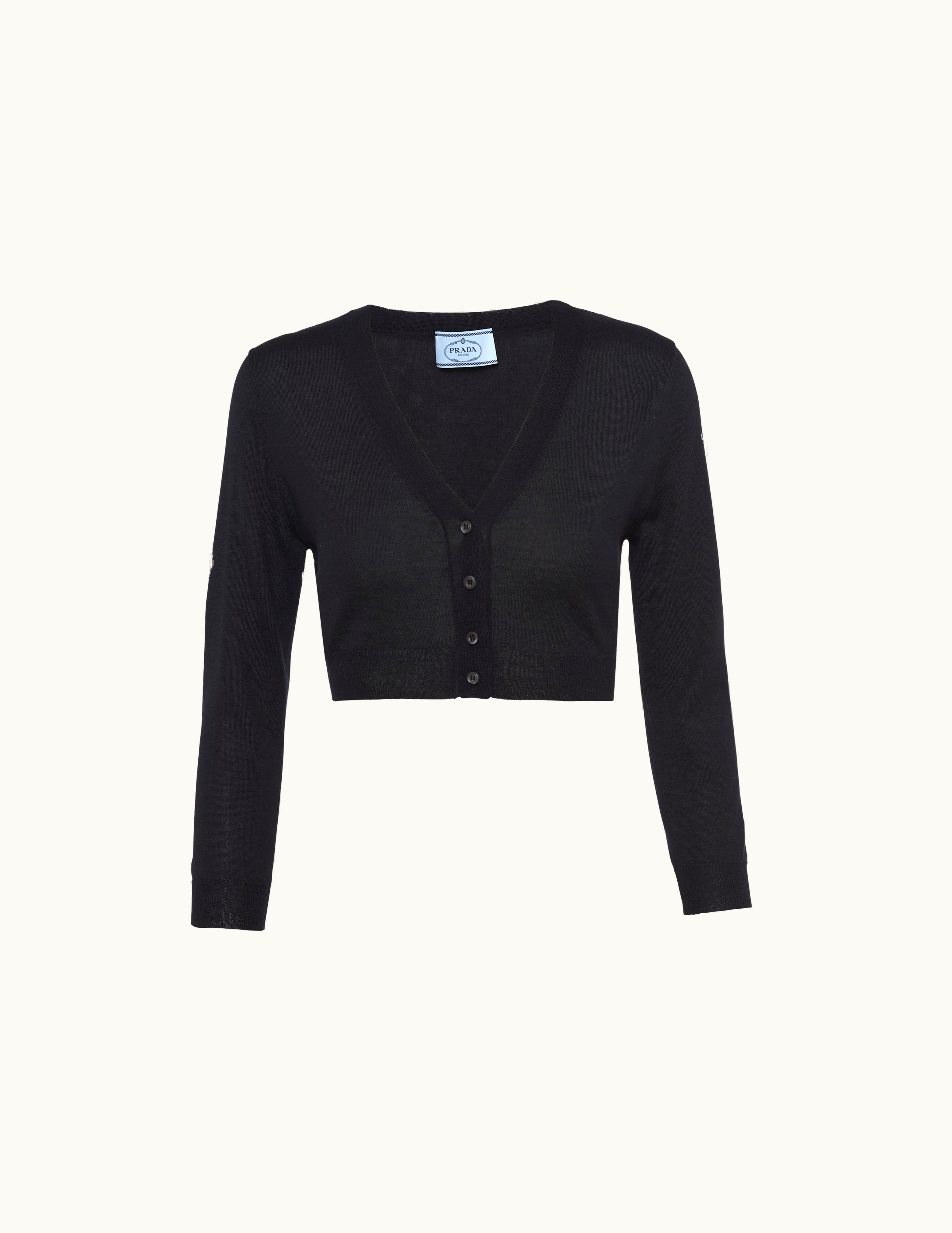 Prada Prada Cropped Cashmere And Silk Cardigan