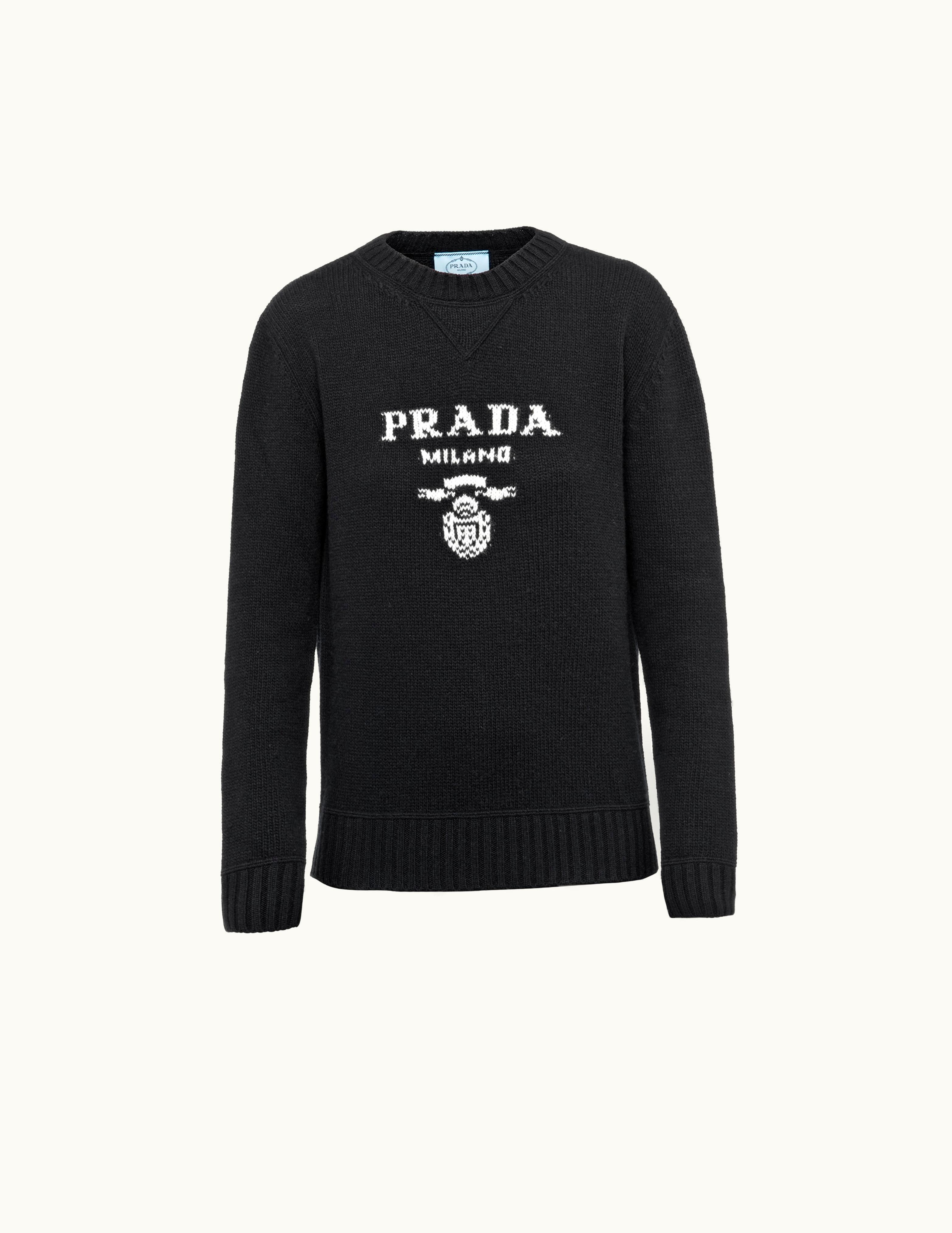 Prada Prada Cashmere And Wool Prada Logo Crew-Neck Sweater UZ0155674