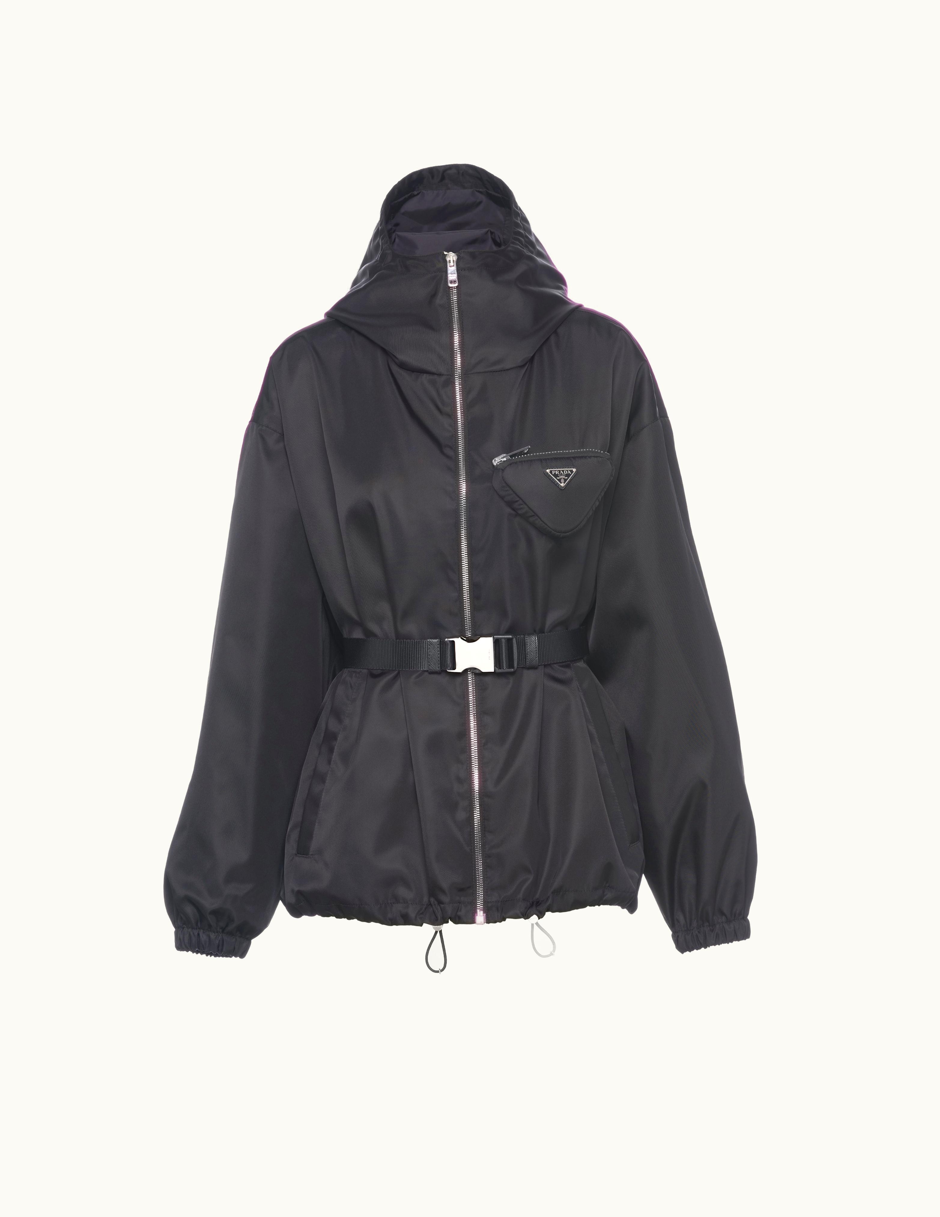 Prada Prada Re-Nylon Hooded Blouson Jacket With Pouch UZ0155704