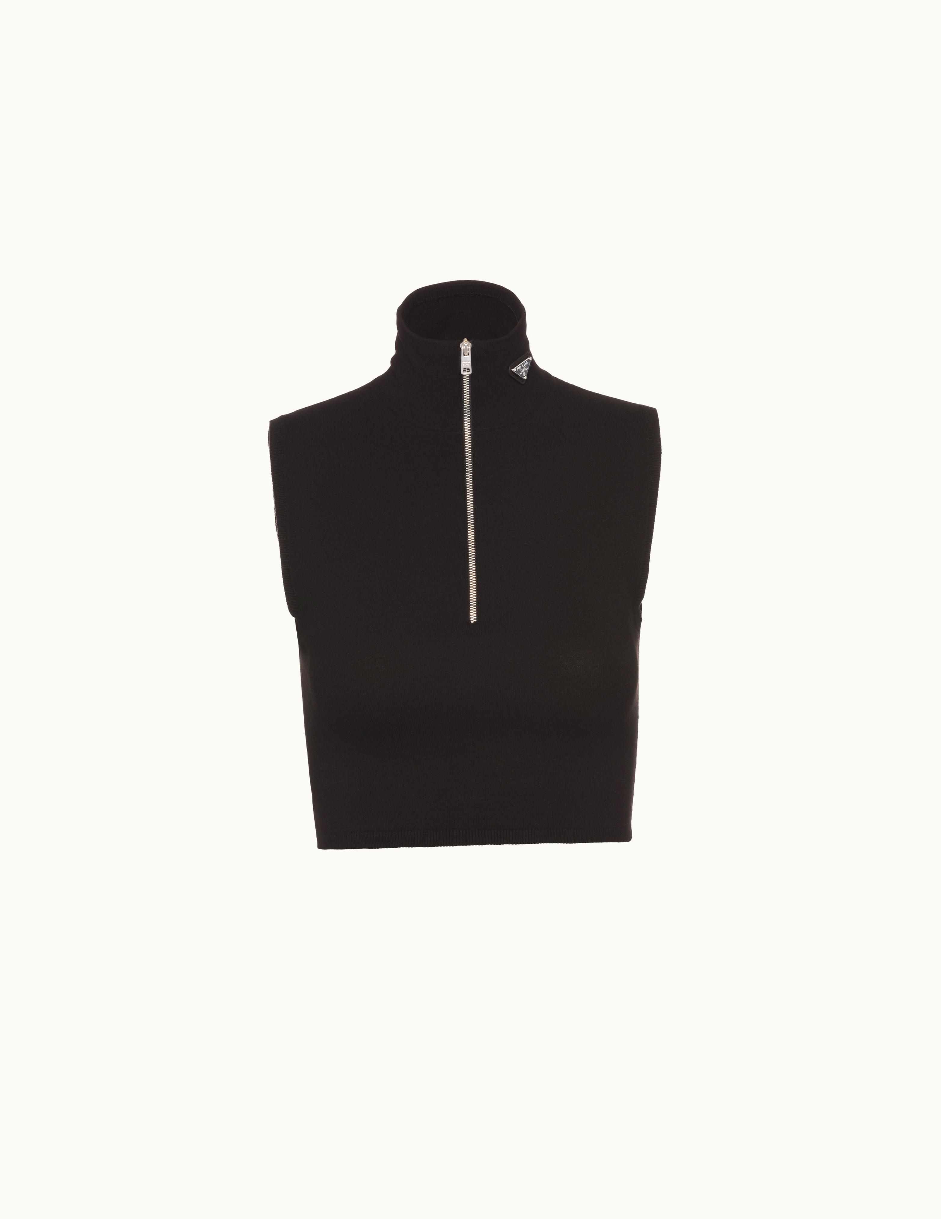 Prada Prada Wool And Viscose Turtleneck Crop Top