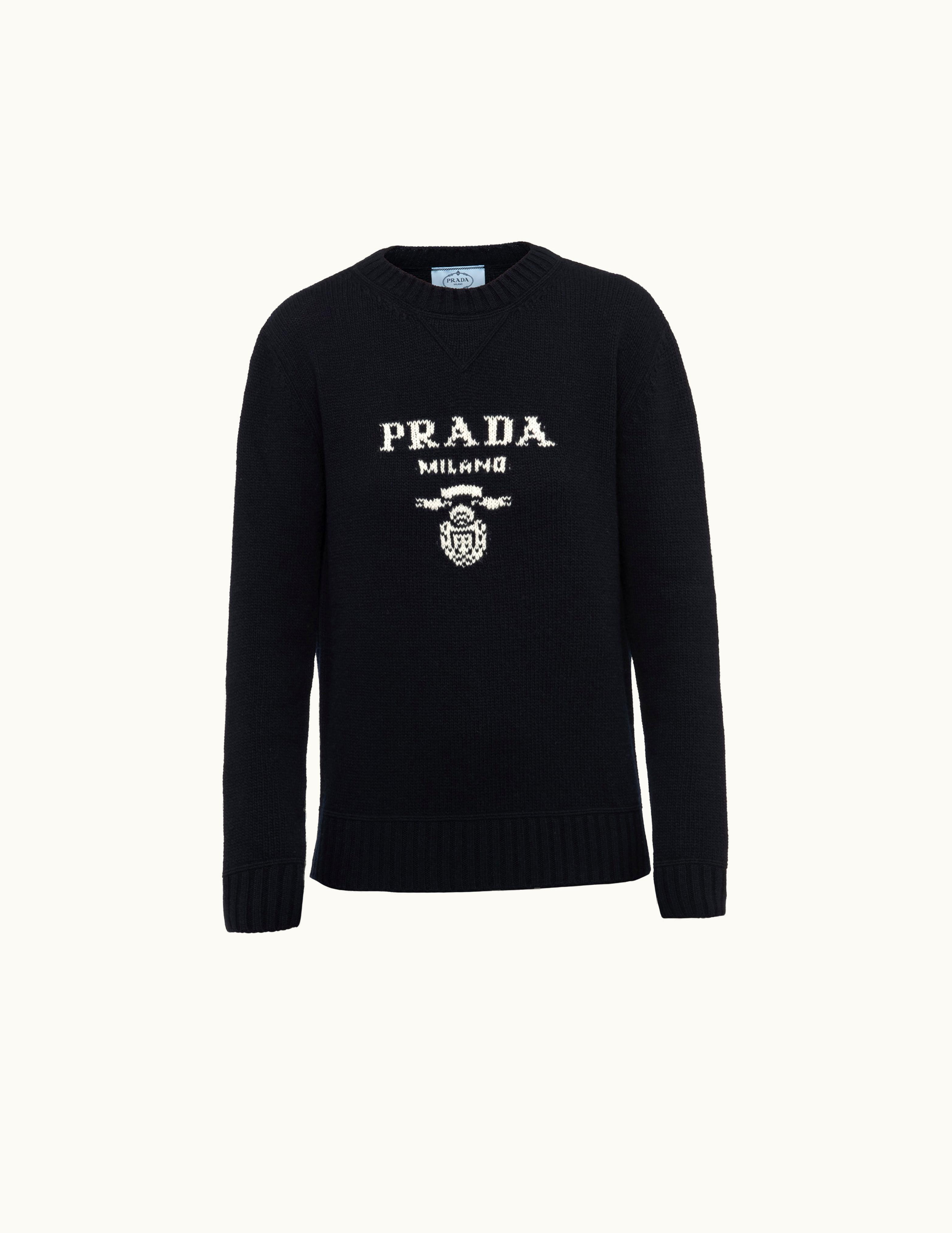 Prada Prada Cashmere And Wool Prada Logo Crew-Neck Sweater UZ0155718