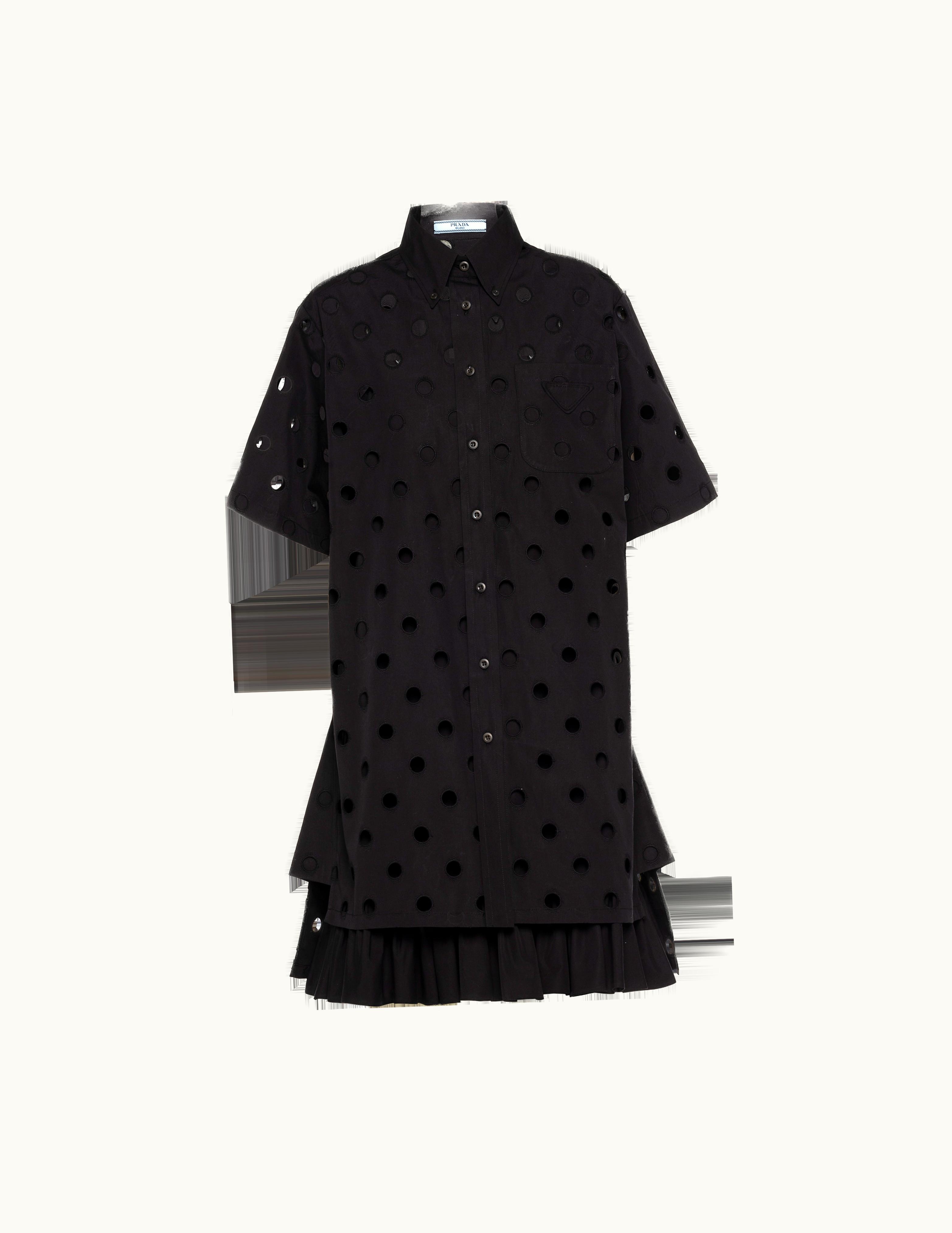Prada Prada Eyelet Lace Poplin Minidress