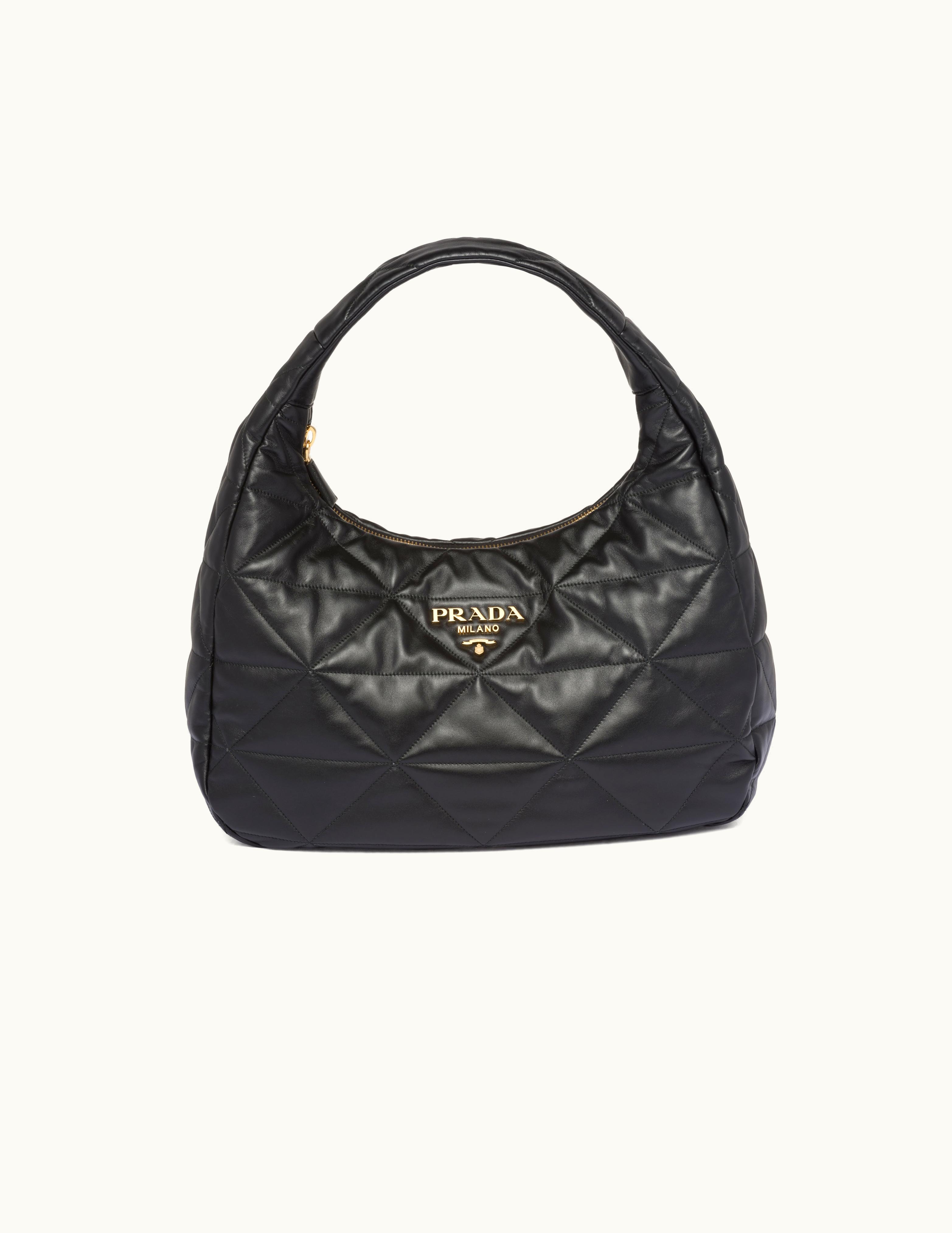 Prada Prada Large, Topstitched Nappa-Leather Bag