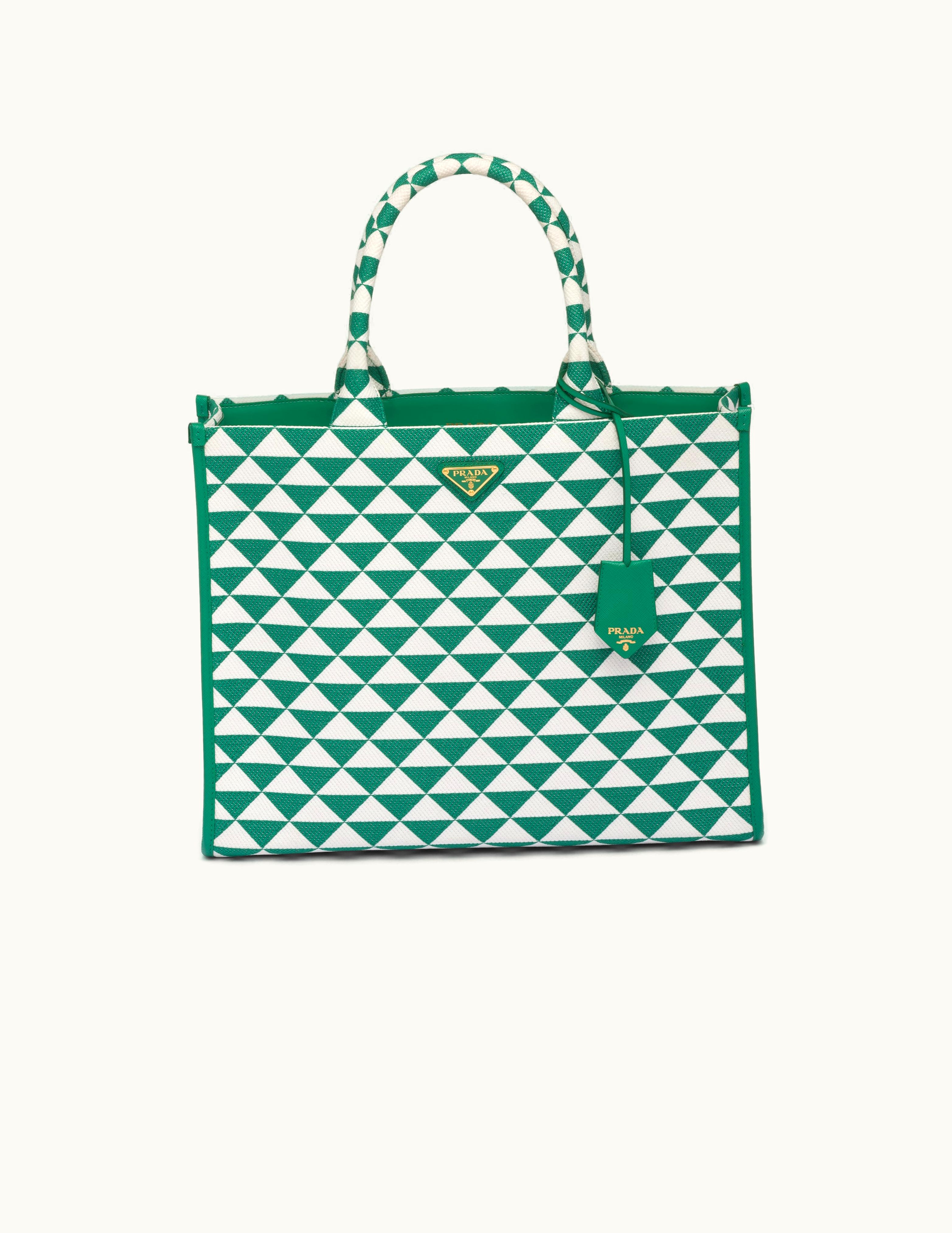 Prada Prada Large Prada Symbole Embroidered Fabric Handbag UZ0155775