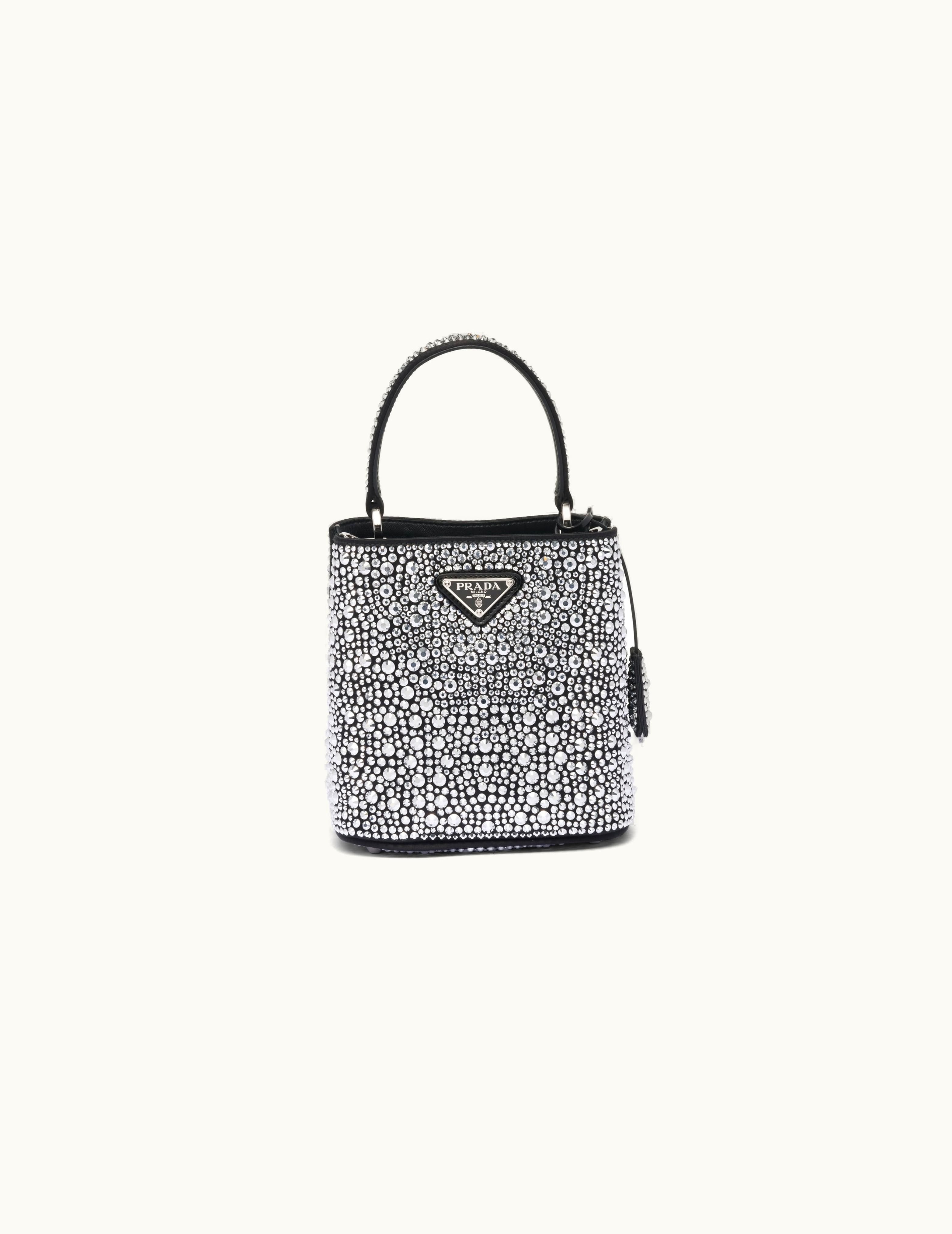 Prada Prada Panier Satin Bag With Crystals