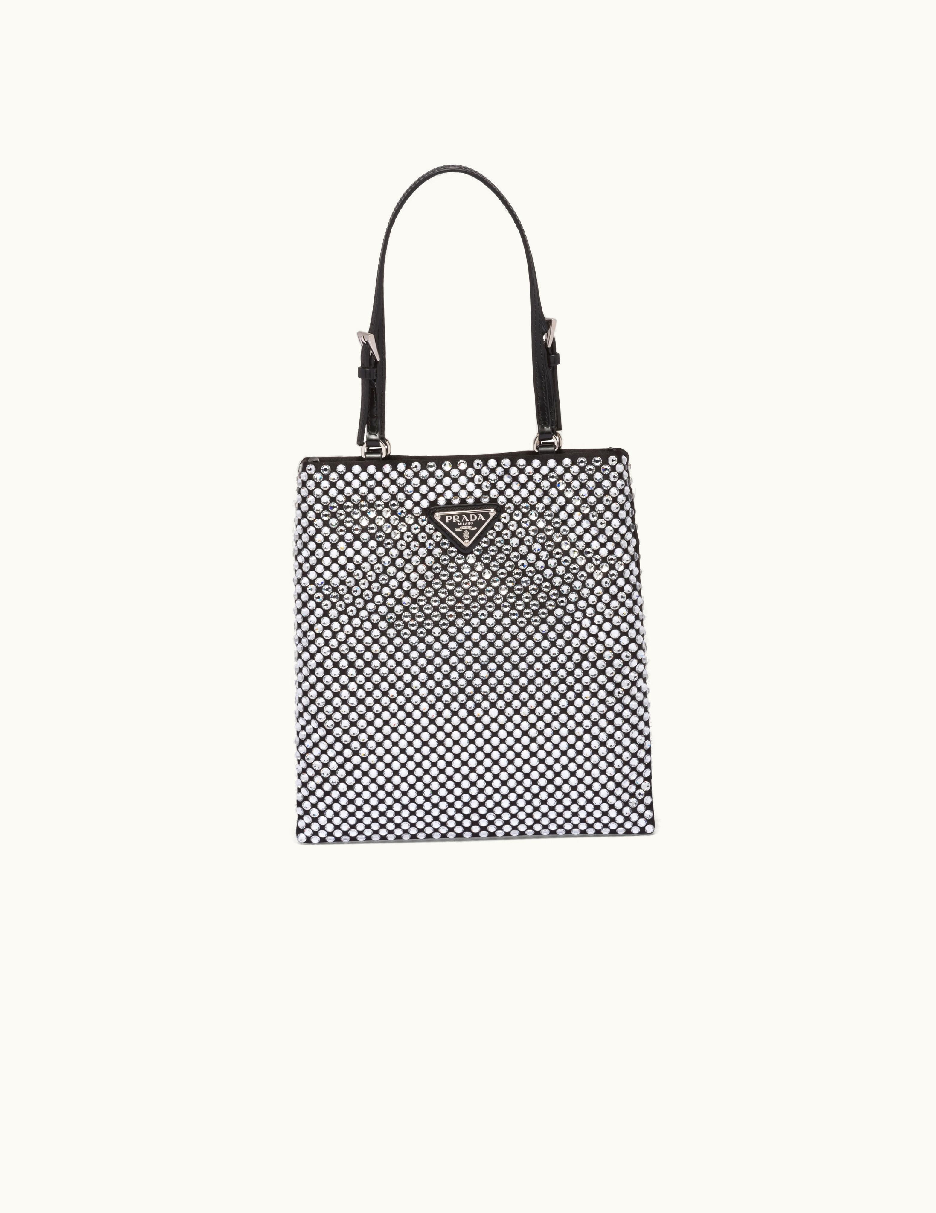 Prada Prada Satin Handbag With Crystals