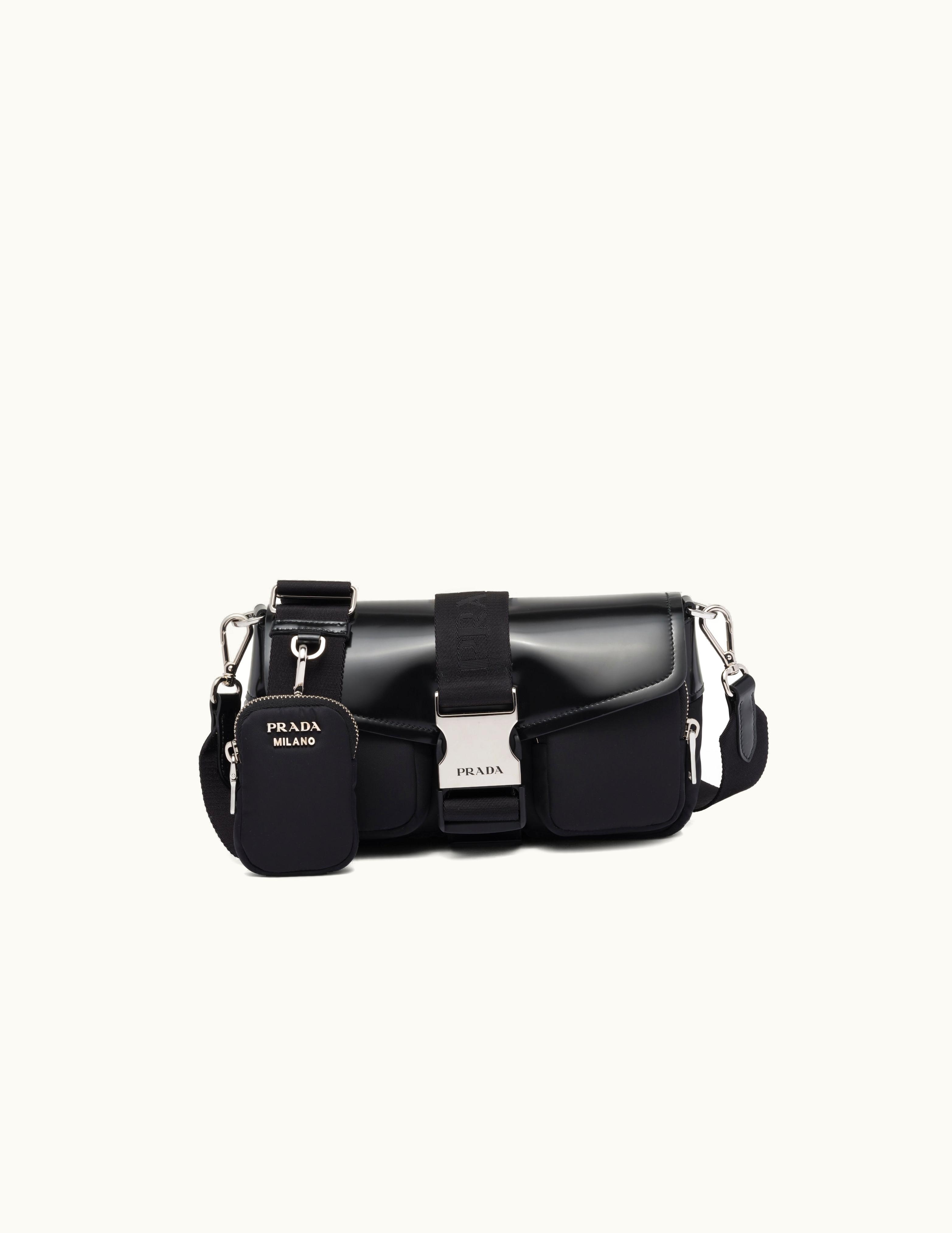 Prada Prada Pocket Nylon And Brushed Leather Bag