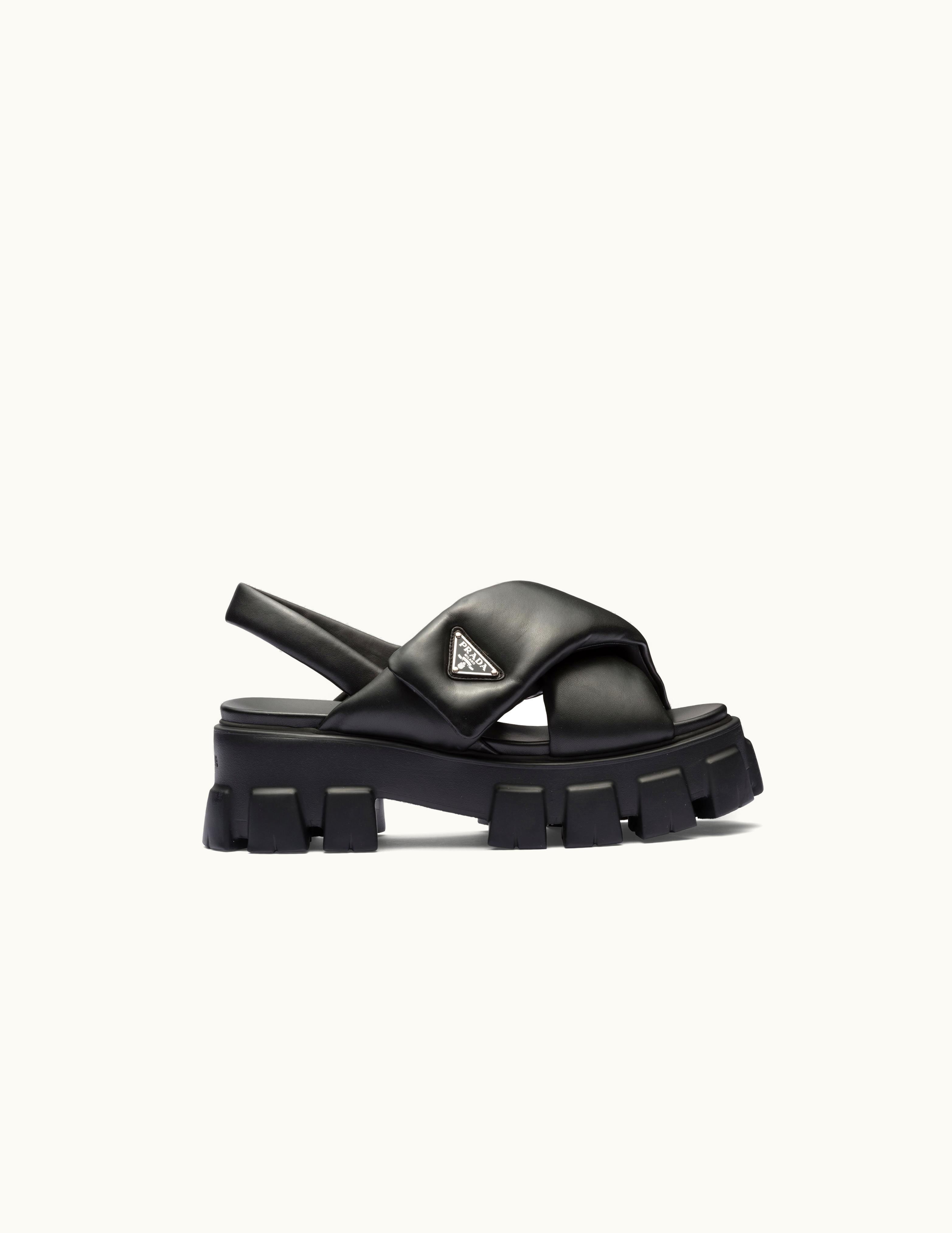 Prada Prada Monolith Padded Nappa Leather Sandals