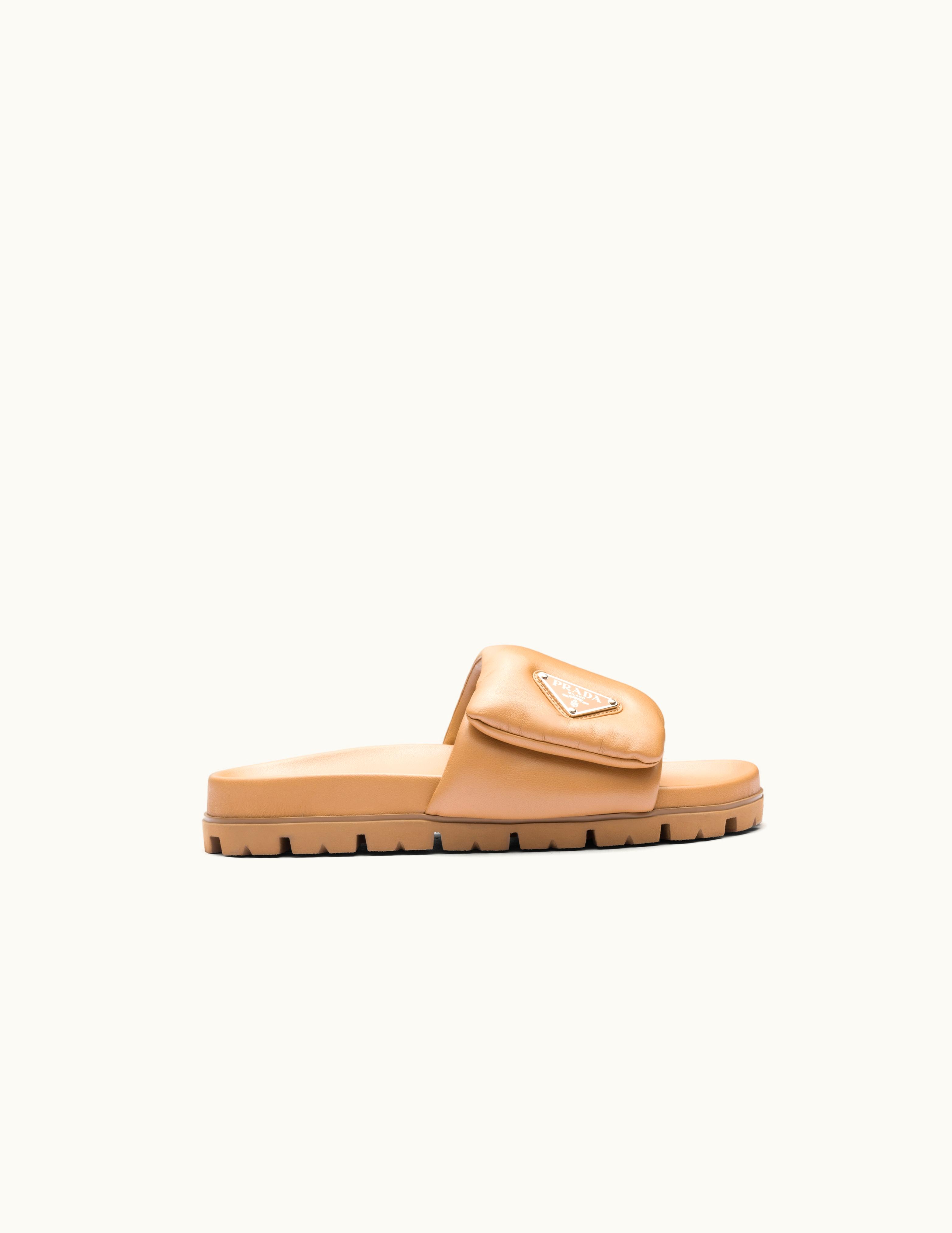 Prada Prada Soft Padded Nappa Leather Slides