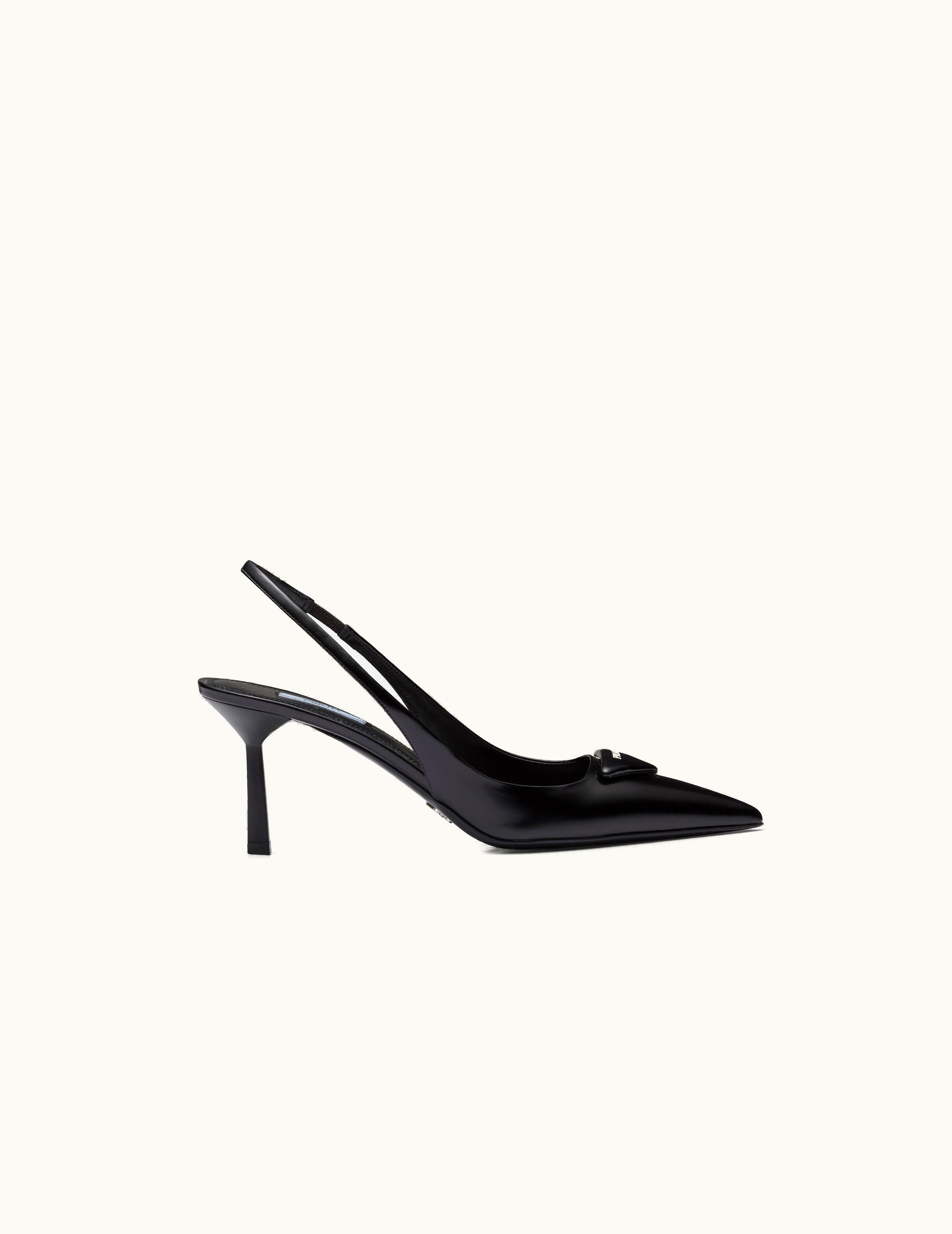 Prada Prada Brushed Leather Slingback Pumps UZ0155935