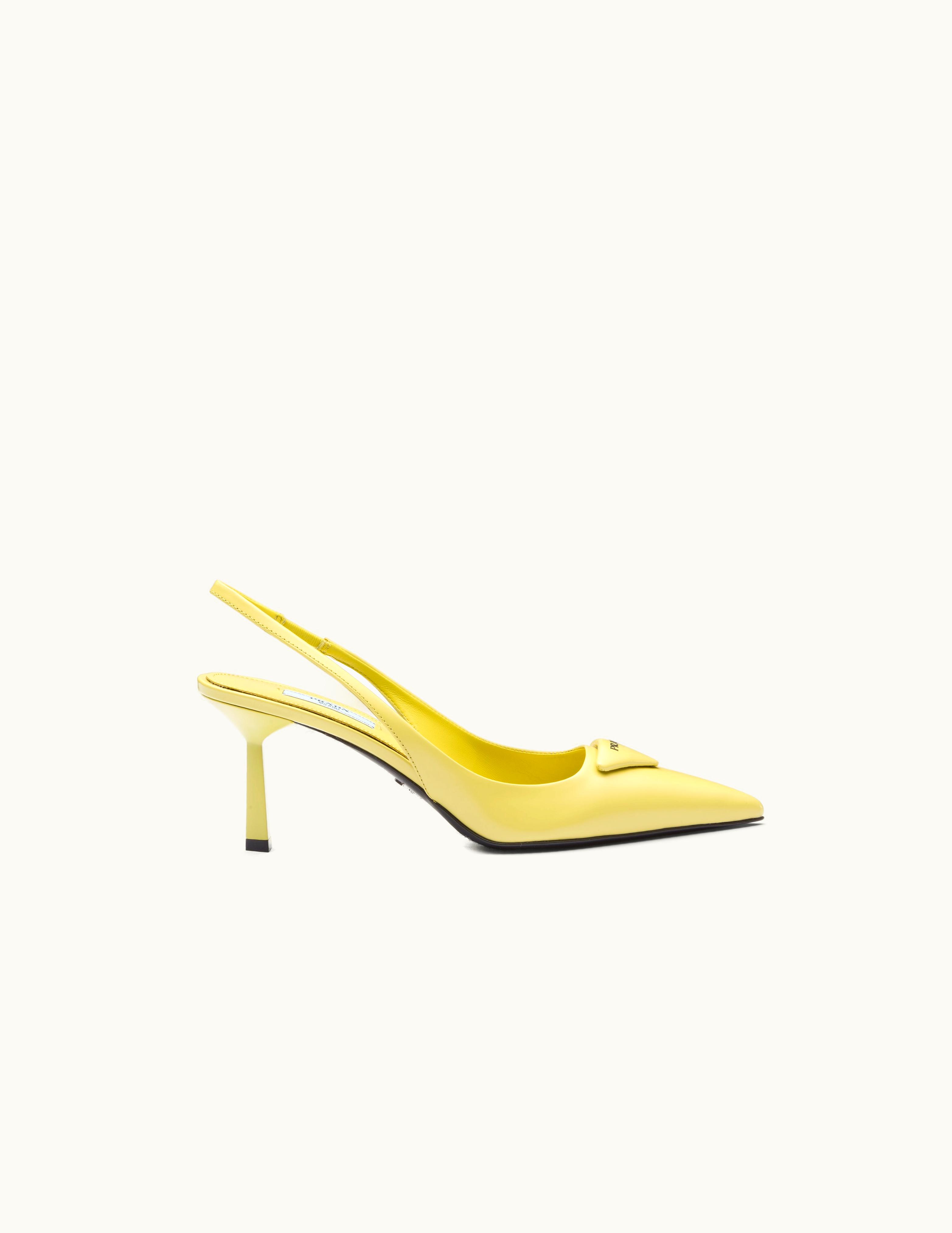 Prada Prada Brushed Leather Slingback Pumps UZ0155937
