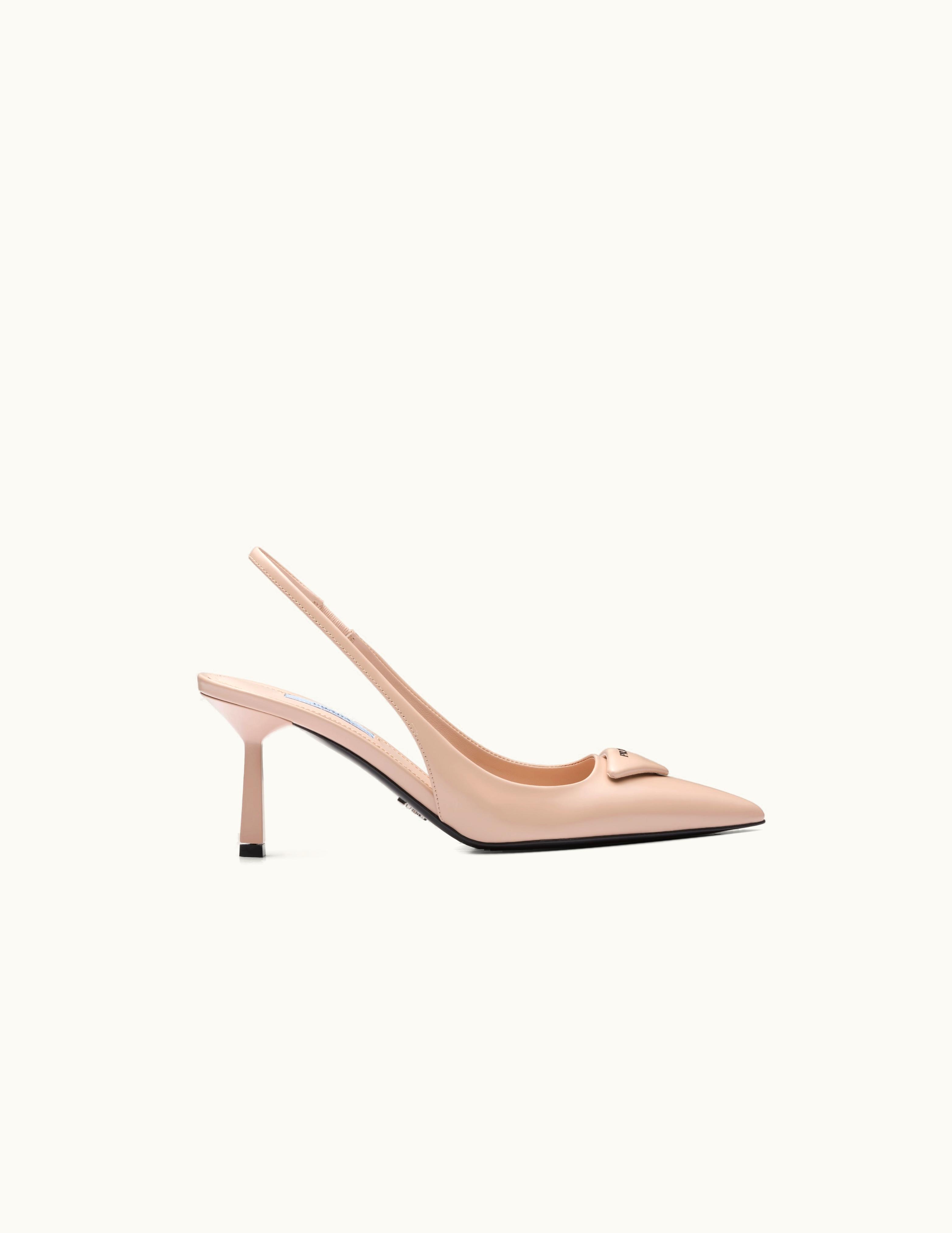 Prada Prada Brushed Leather Slingback Pumps UZ0155938