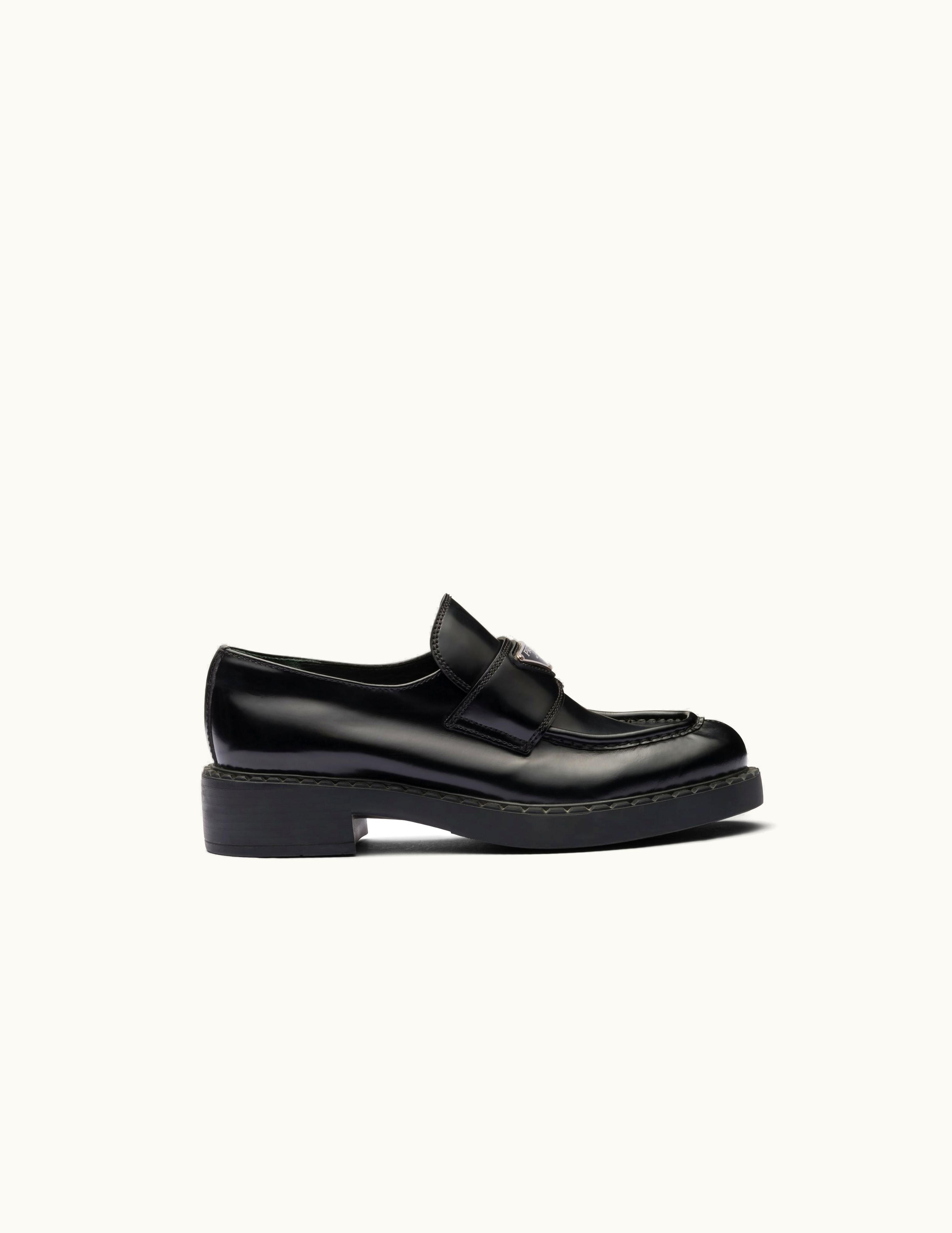 Prada Prada Chocolate Brushed Leather Loafers