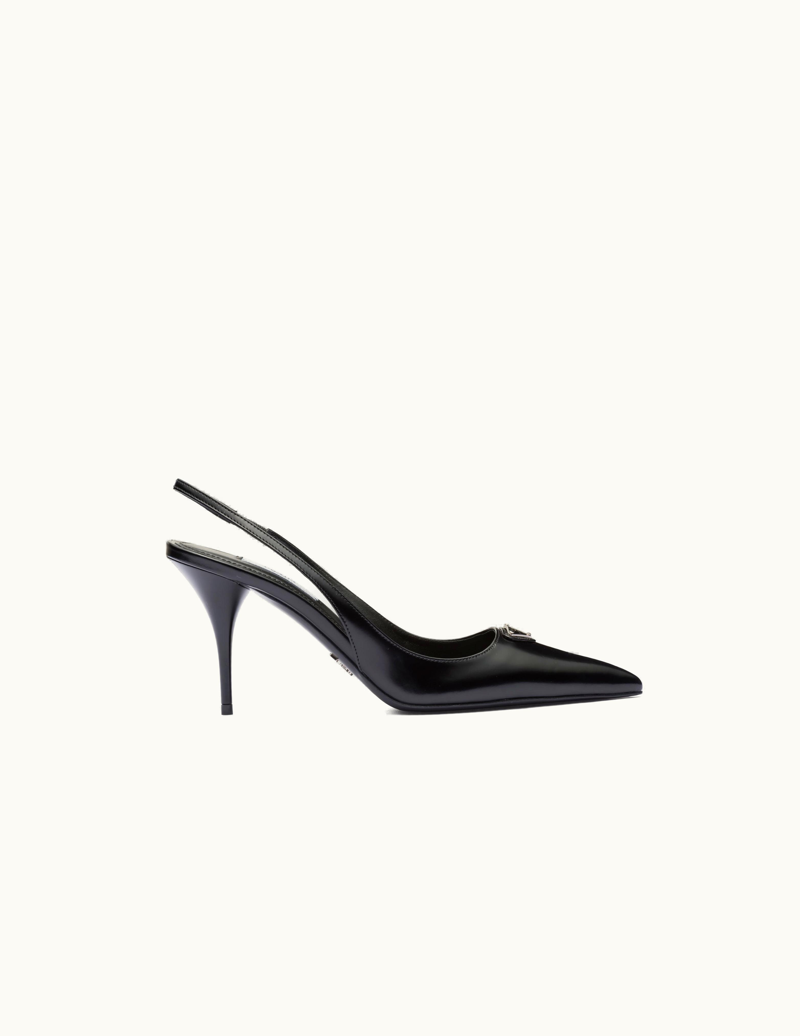 Prada Prada Brushed Leather Slingback Pumps UZ0155951