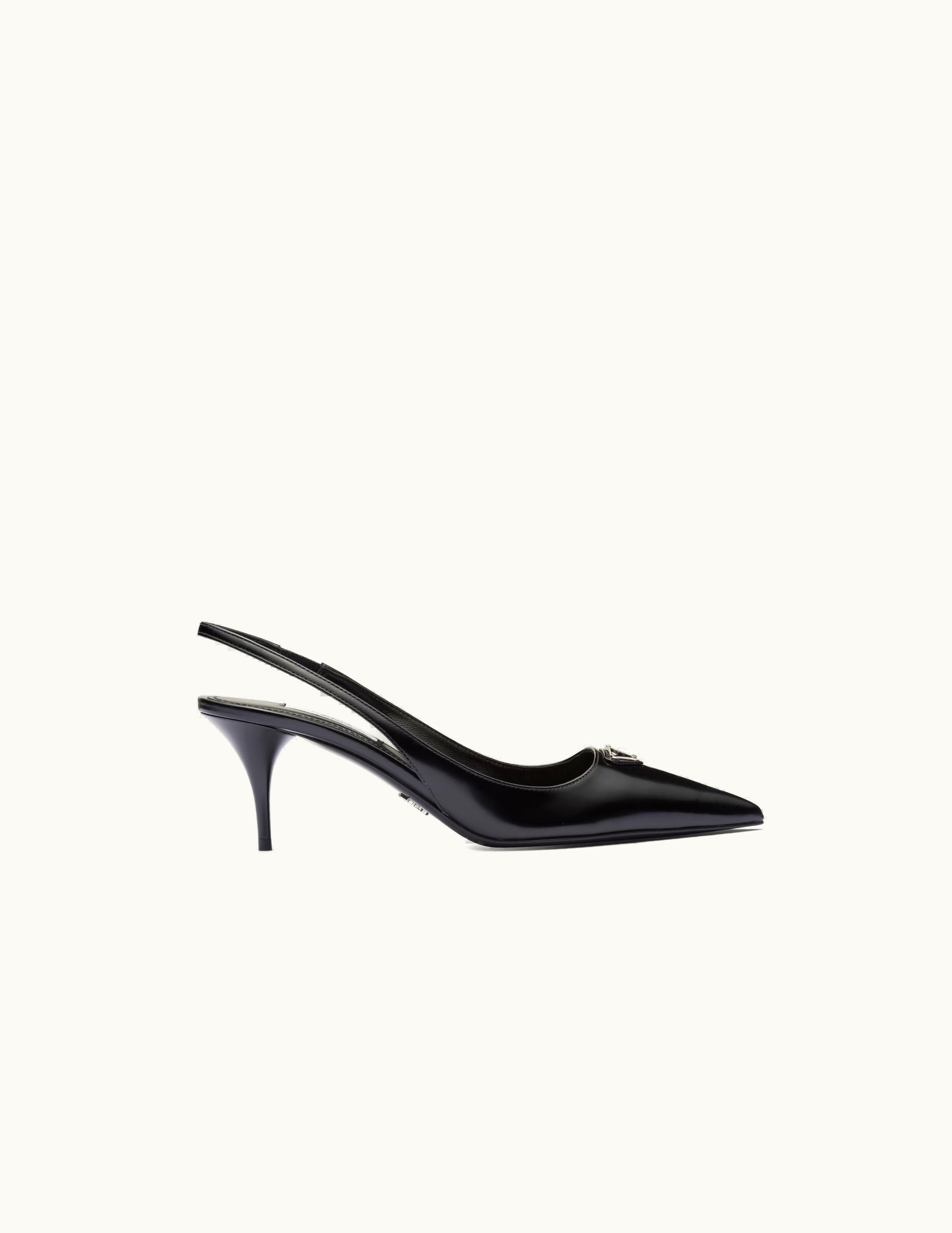 Prada Prada Brushed Leather Slingback Pumps UZ0155952