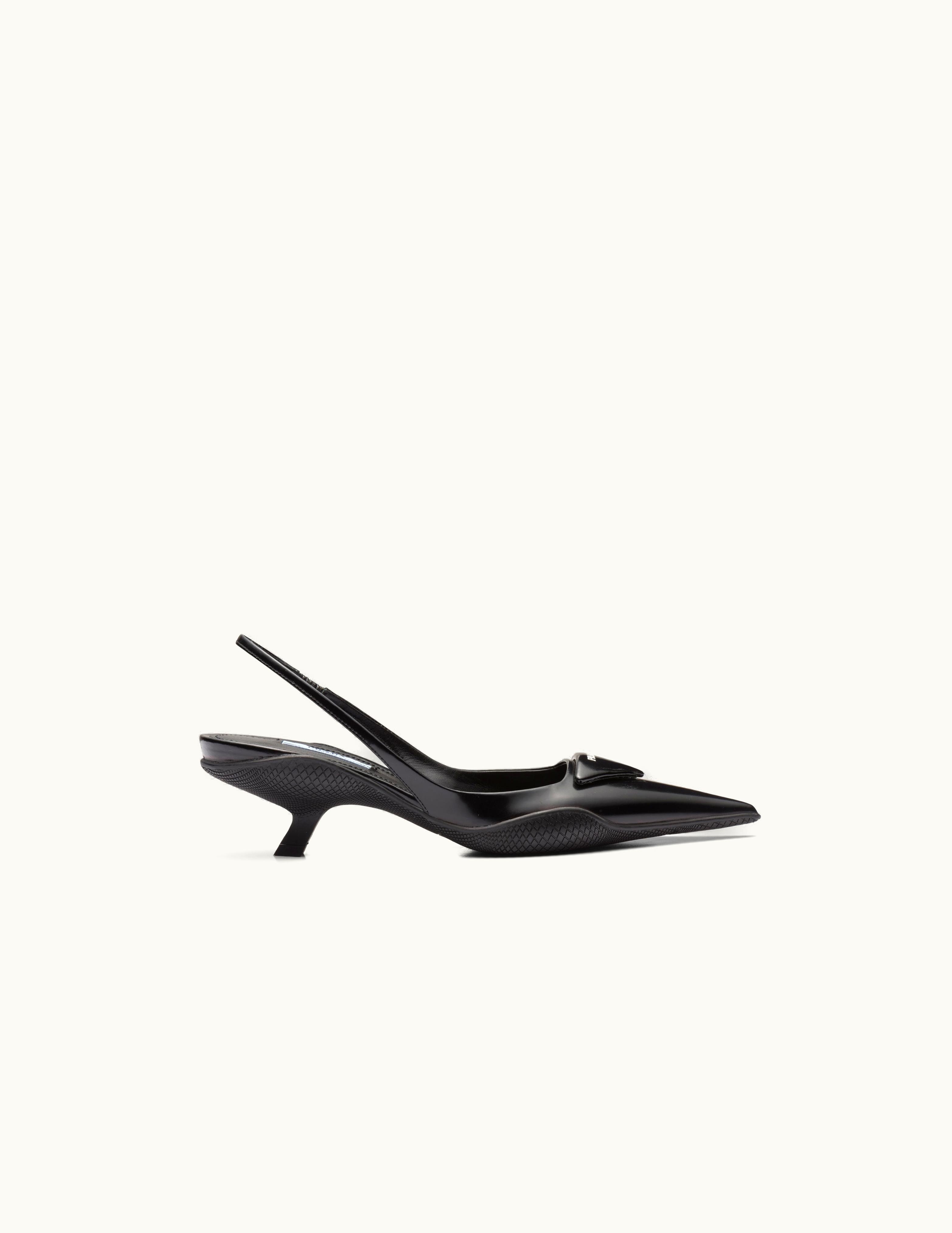 Prada Prada Brushed Leather Slingback Pumps UZ0155954