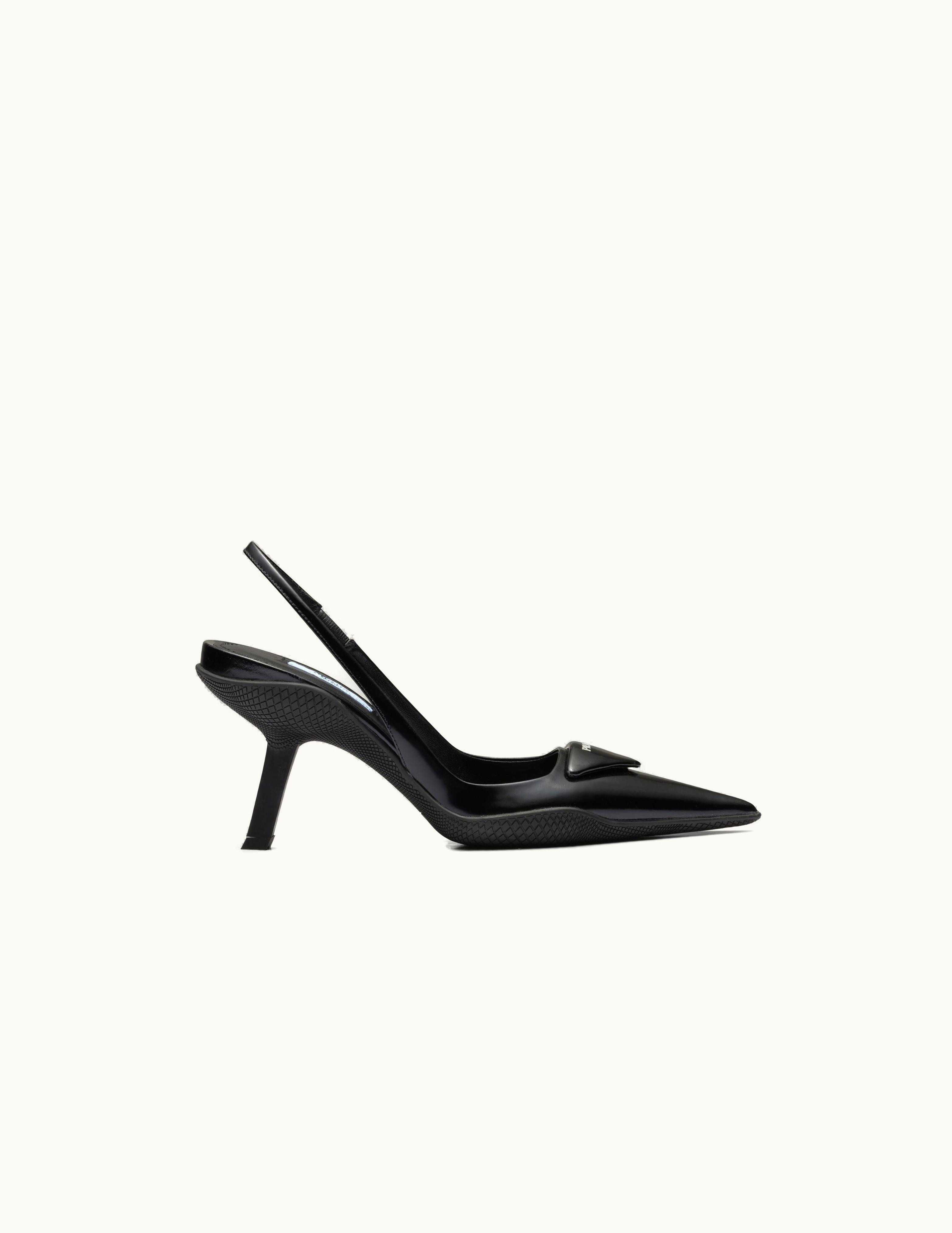 Prada Prada Brushed Leather Slingback Pumps UZ0155956