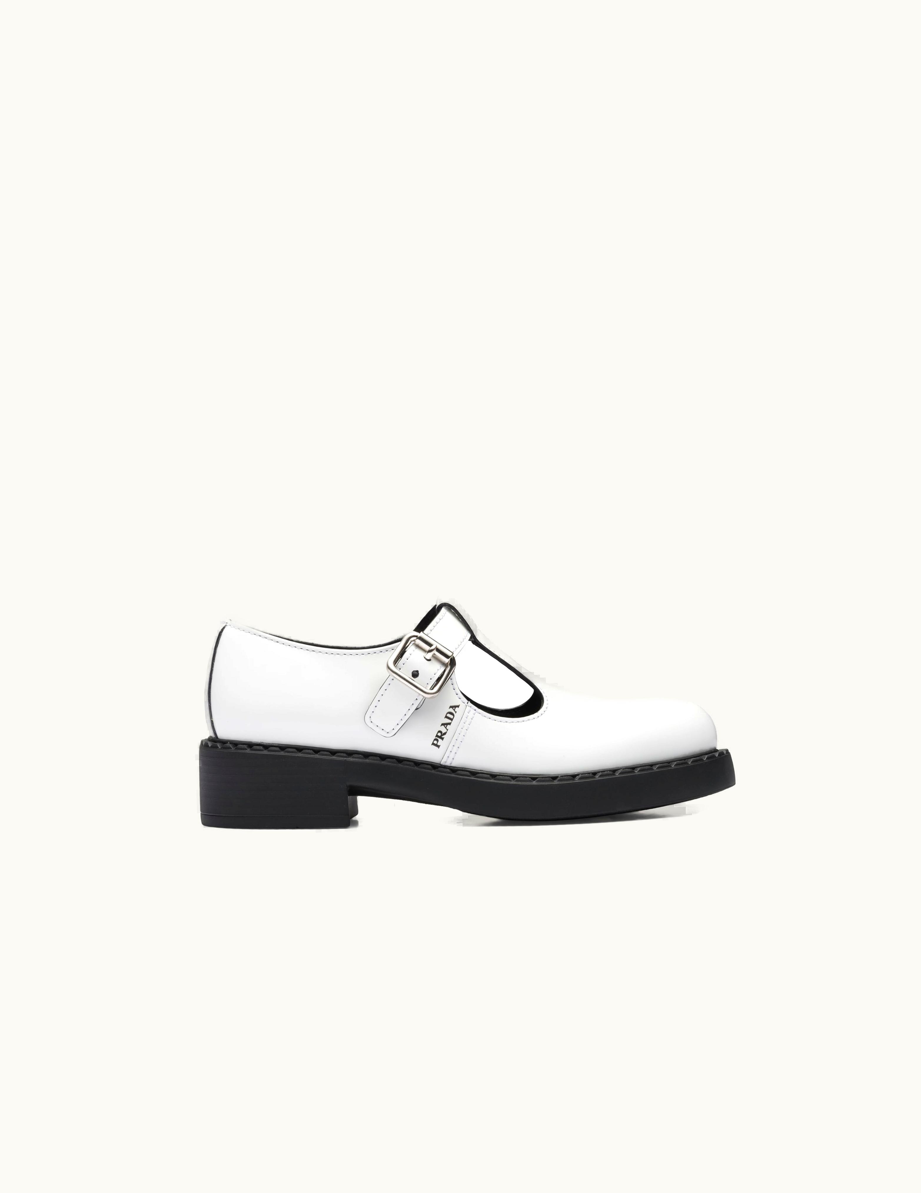 Prada Prada Brushed-Leather Mary Jane T-Strap Shoes UZ0155962