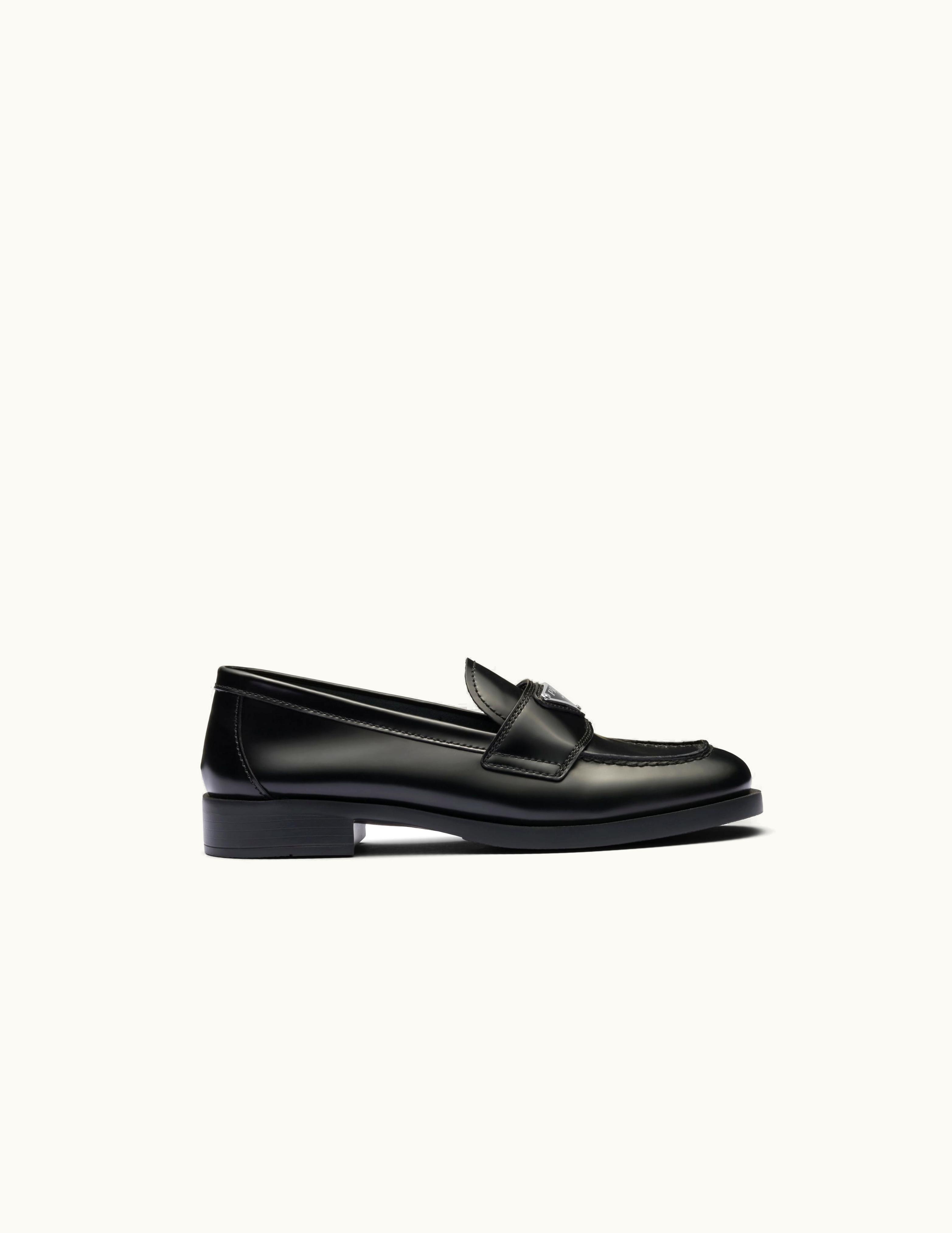 Prada Prada Unlined Brushed Leather Loafers