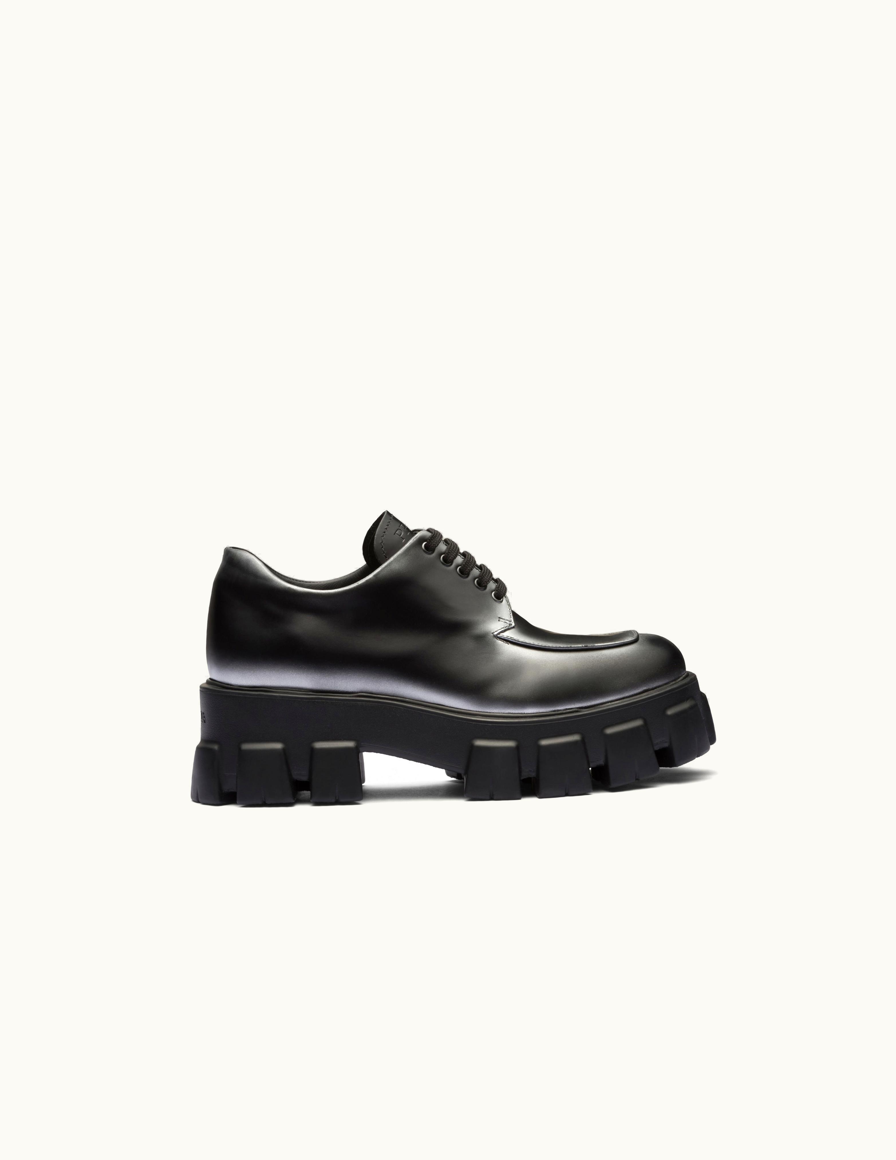 Prada Prada Monolith Ombré Brushed Leather Lace-Ups