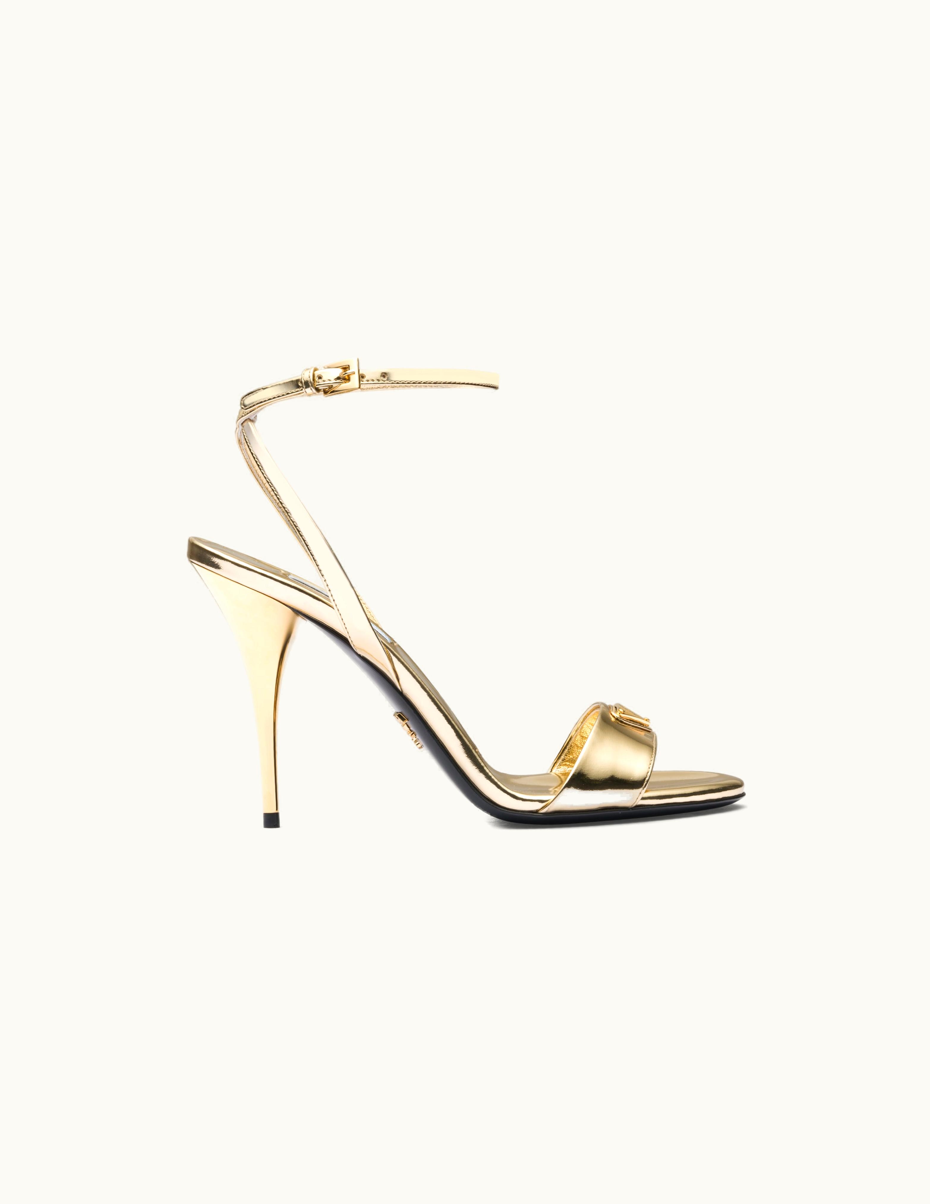 Prada Prada Metallic Leather Sandals