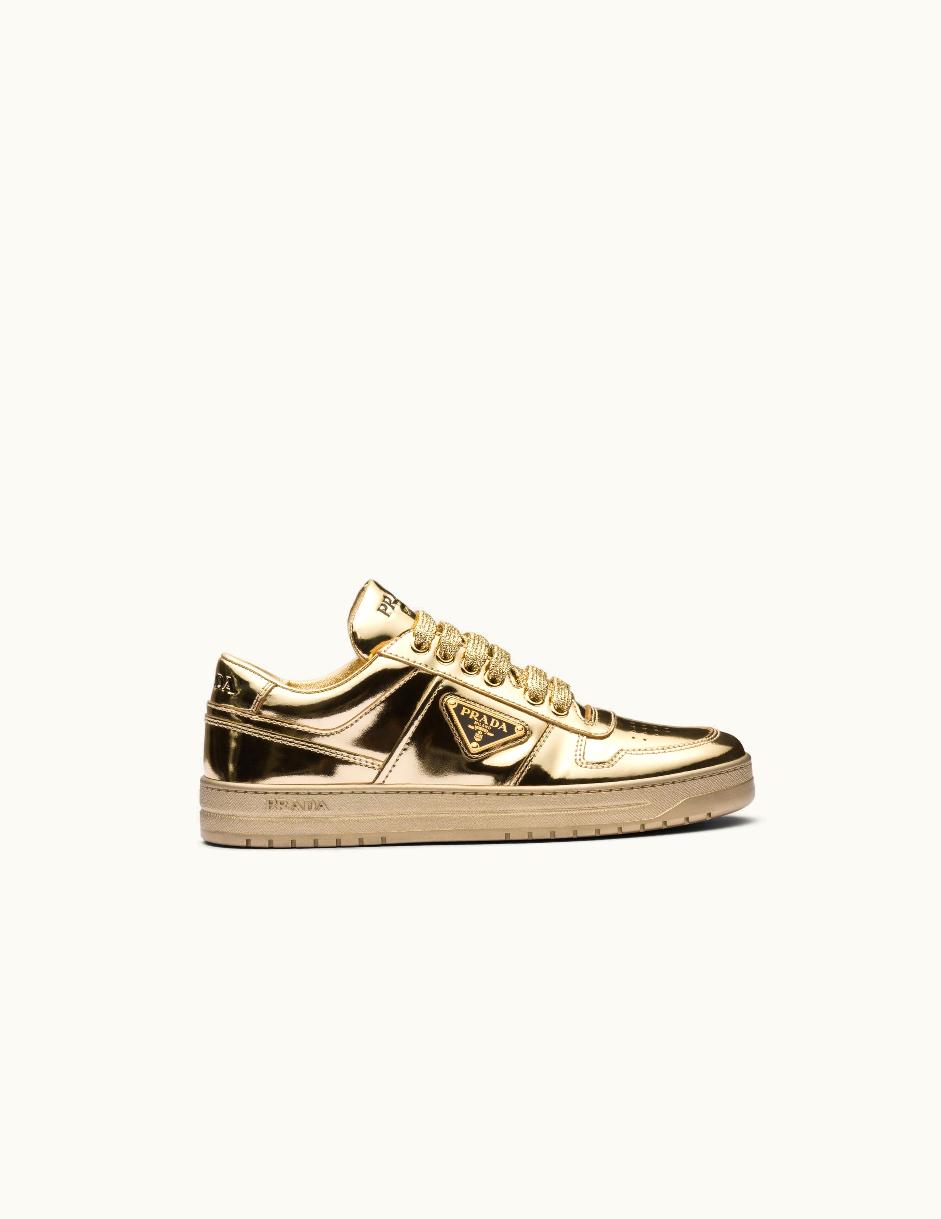Prada Prada Downtown Metallic Leather Sneakers