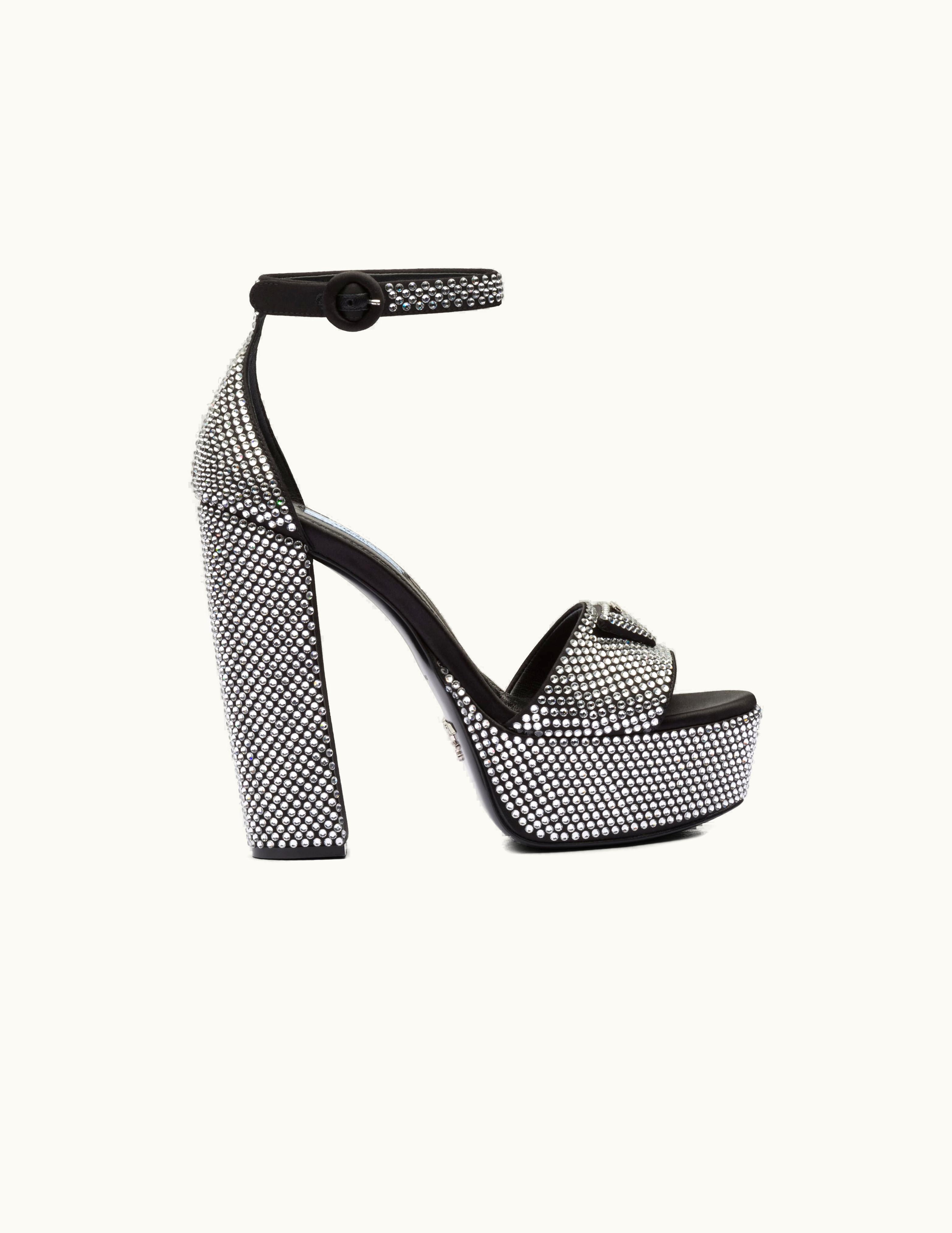 Prada Prada Satin Platform Sandals With Crystals UZ0156032