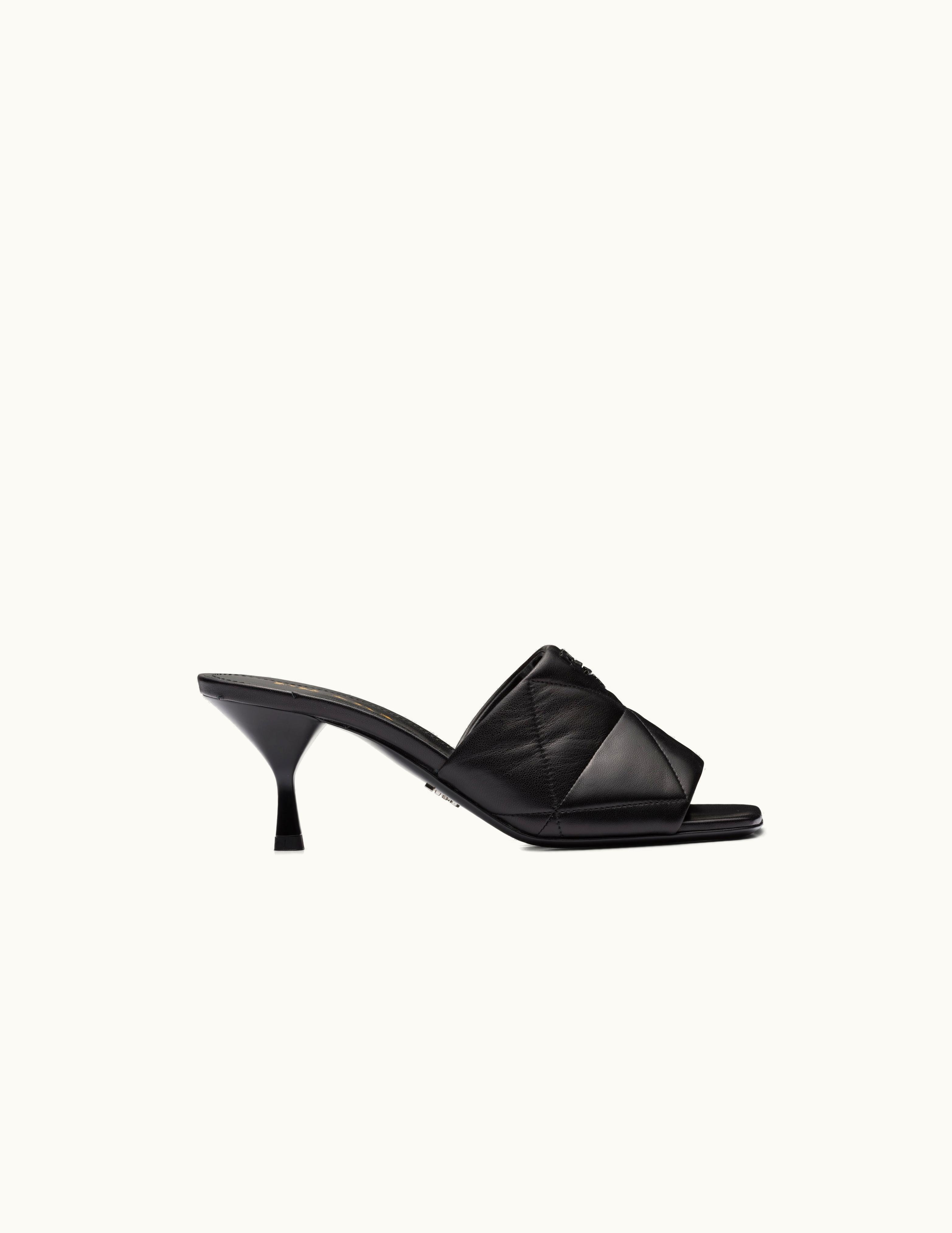 Prada Prada Quilted Nappa Leather Heeled Sandals UZ0156049