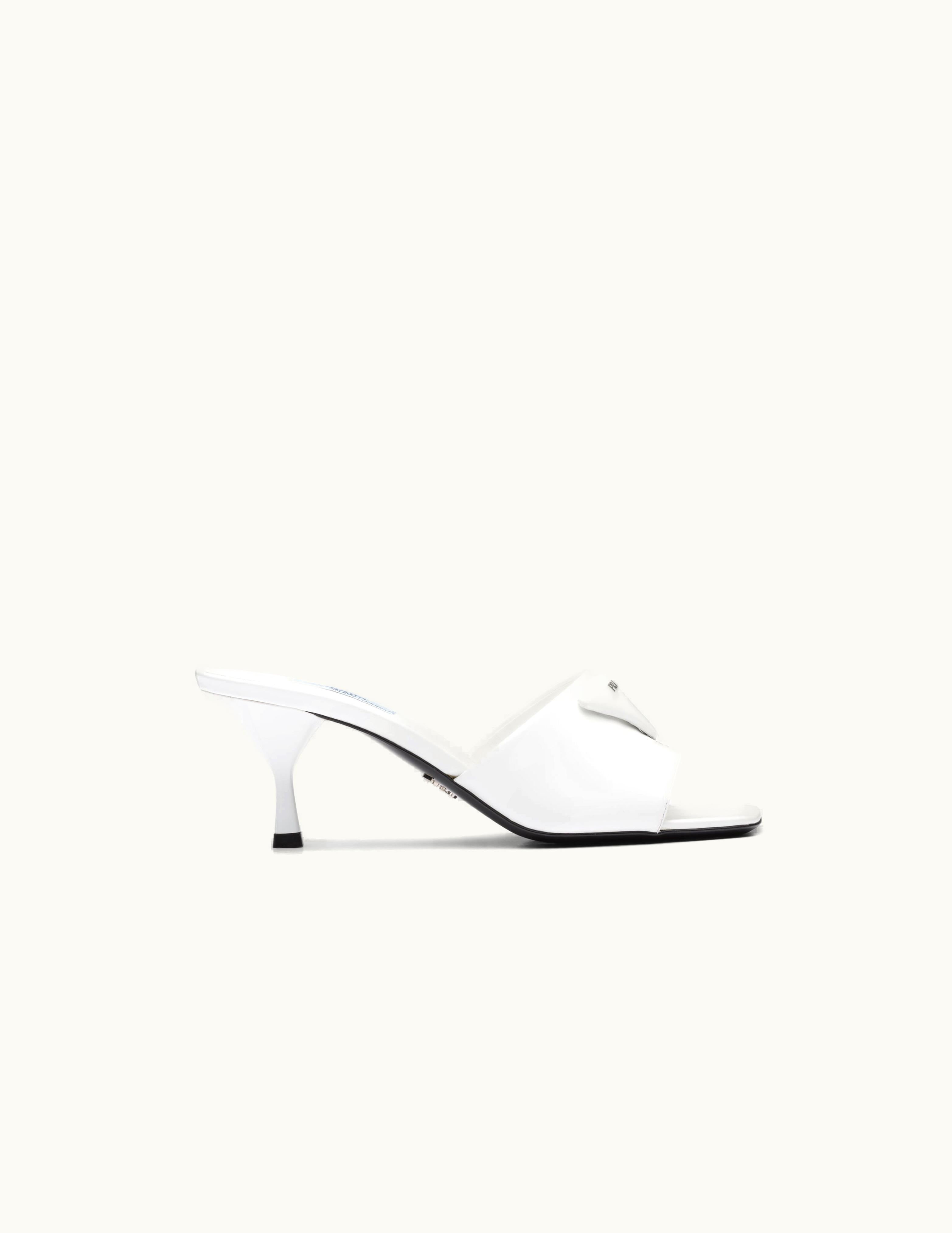 Prada Prada Brushed Leather Heeled Slides UZ0156060