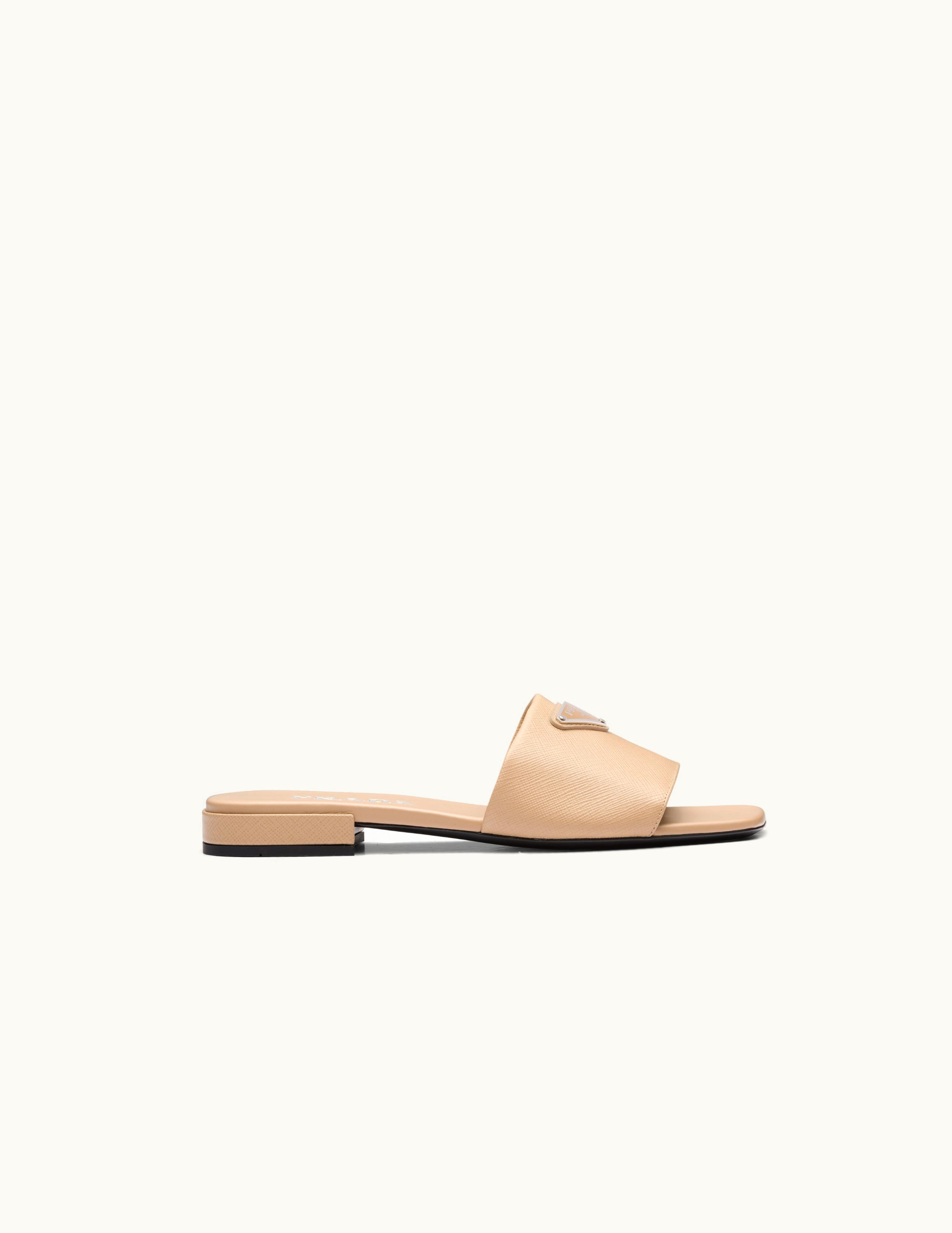 Prada Prada Saffiano Leather Slides UZ0156077