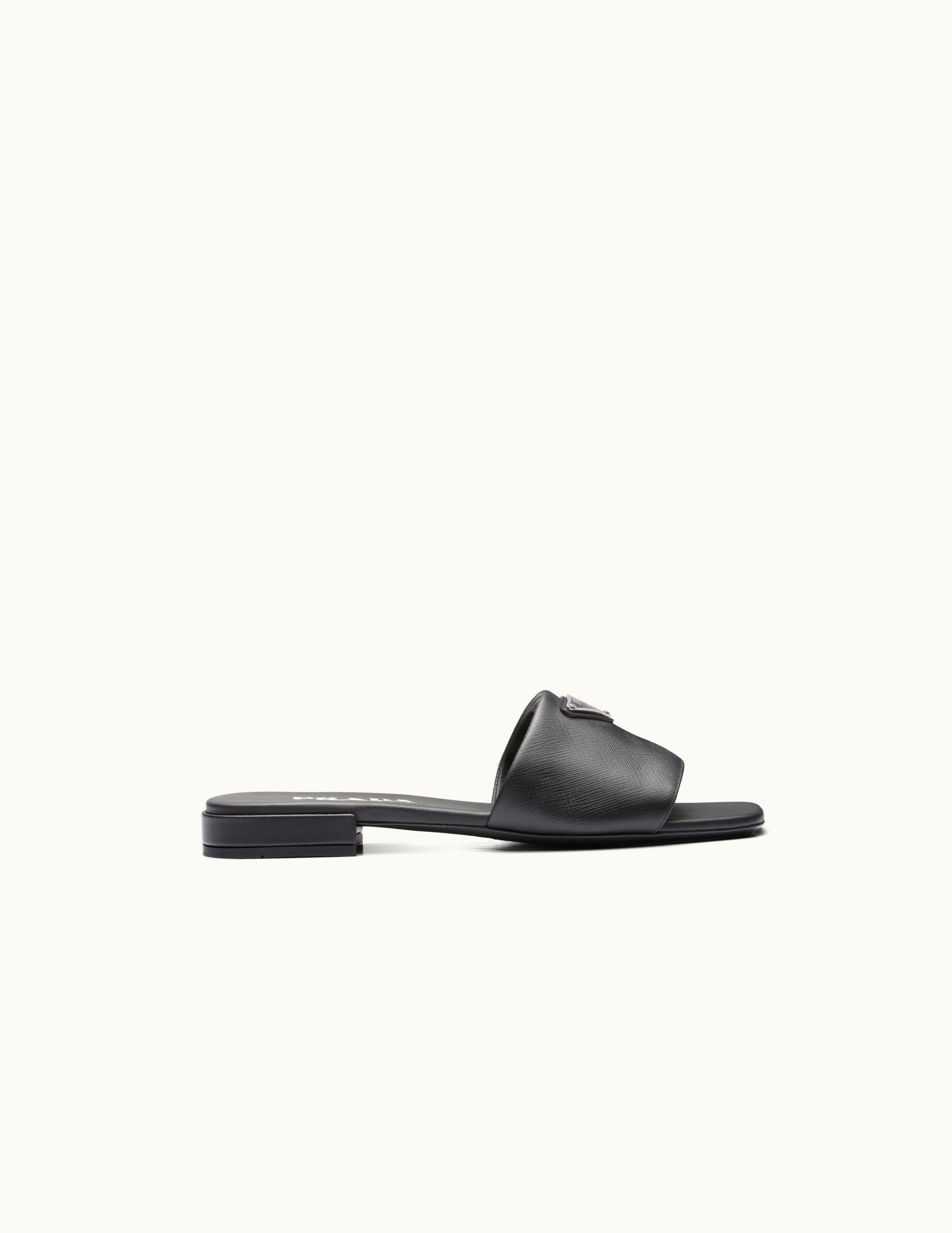 Prada Prada Saffiano Leather Slides UZ0156079