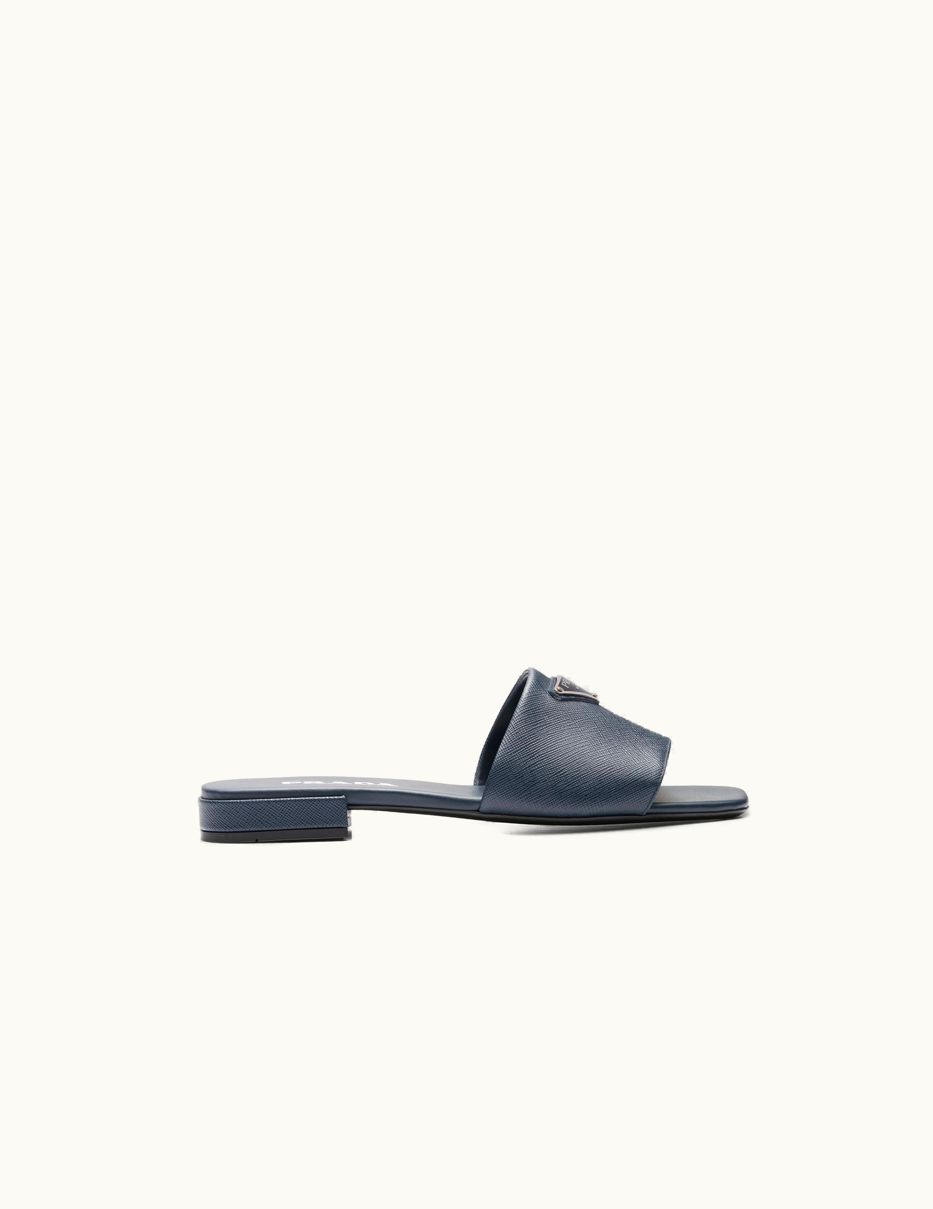 Prada Prada Saffiano Leather Slides UZ0156080