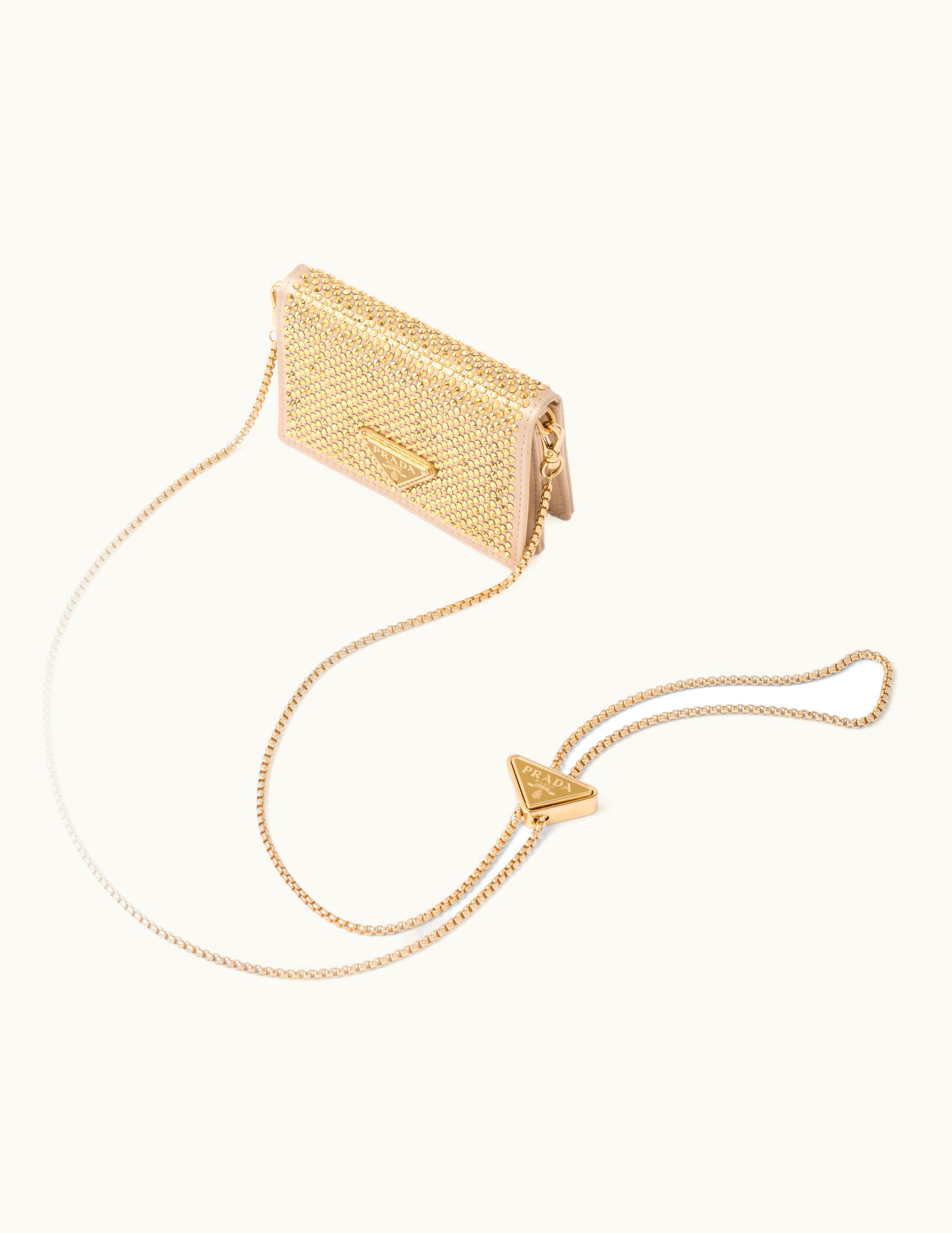 Prada Prada Cardholder With Shoulder Strap And Crystals UZ0156182